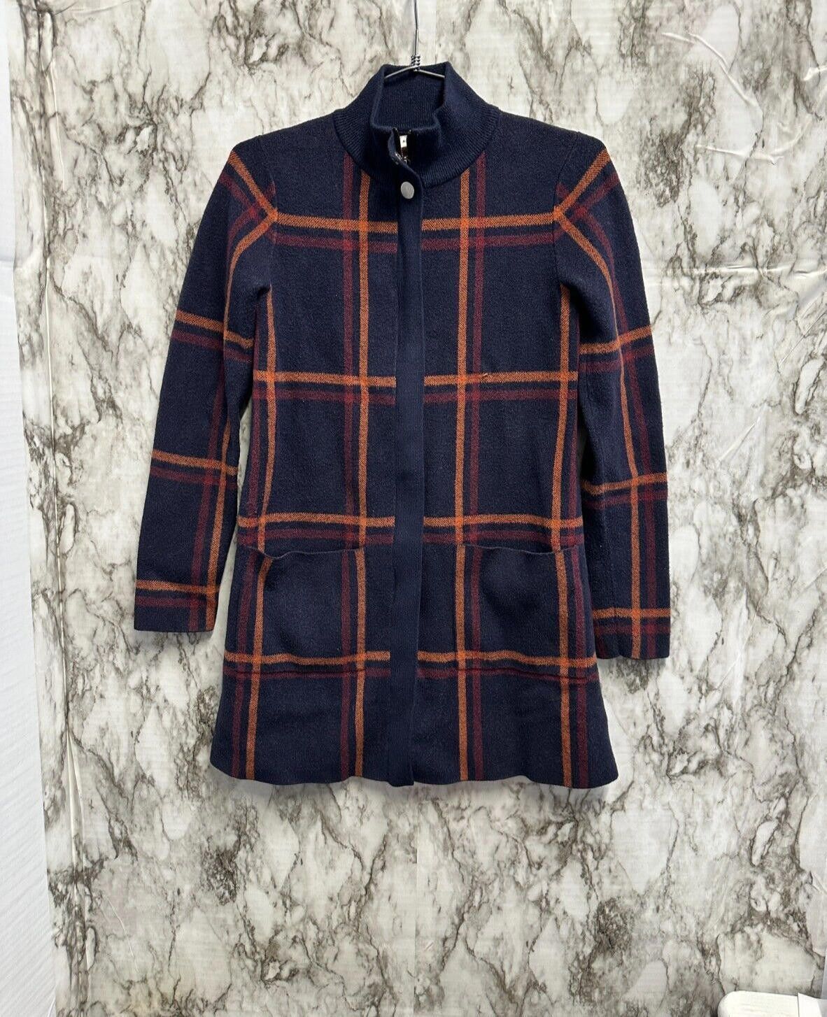 Designer Max Studio longline plaid sweater/jacket Women size XS Size XS / US 0-2 / IT 36-38 - 1 Thumbnail