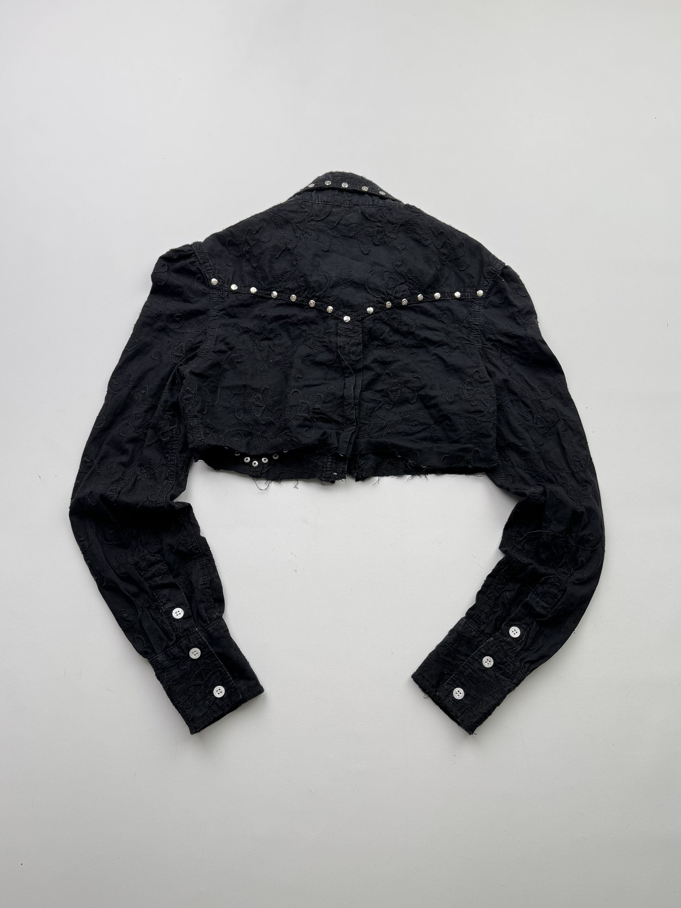 Japanese Brand Vintage Cropped Blouse B600(V176)E2 Size S / US 4 / IT 40 - 3 Thumbnail