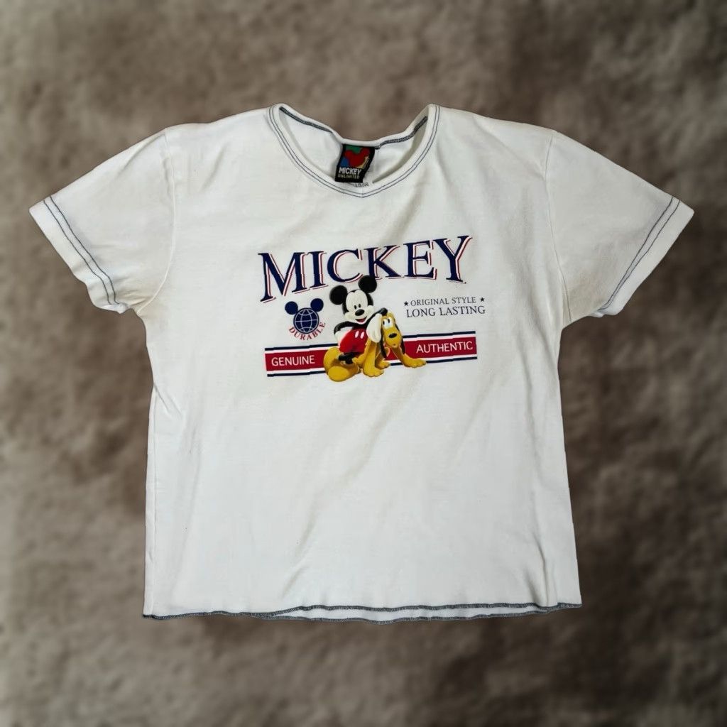 Mickey Unlimited VINTAGE Mickey Unlimited Pluto T-Shirt Women L White 100% Cotton USA 90s Cartoon Short Sleeve Mens Womens Boys Girls Size L / US 10 / IT 46 - 1 Thumbnail