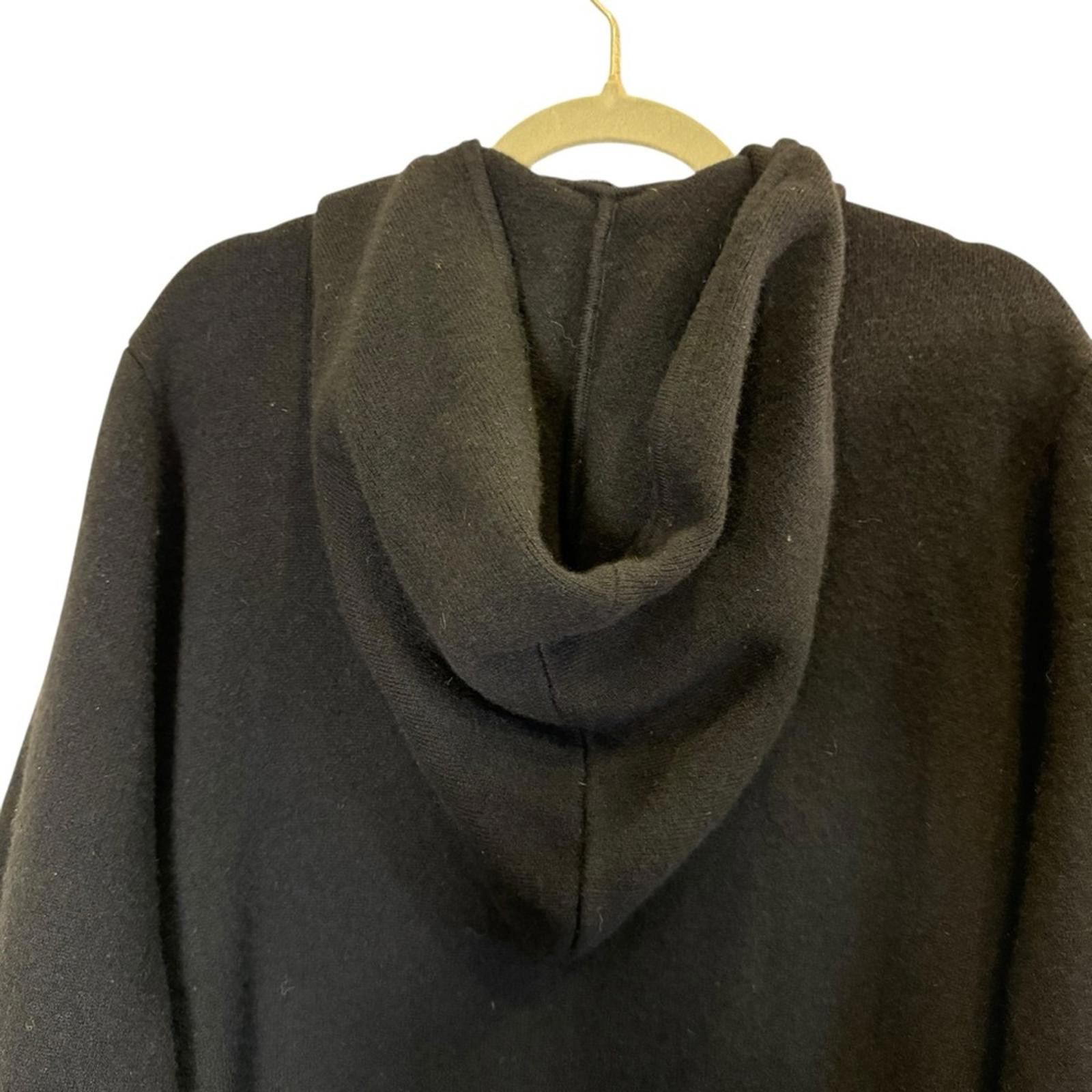 Baja East Baja East Black Cashmere Hooded Zip Front Cardigan Sz 3 Size XL / US 12-14 / IT 48-50 - 3 Thumbnail
