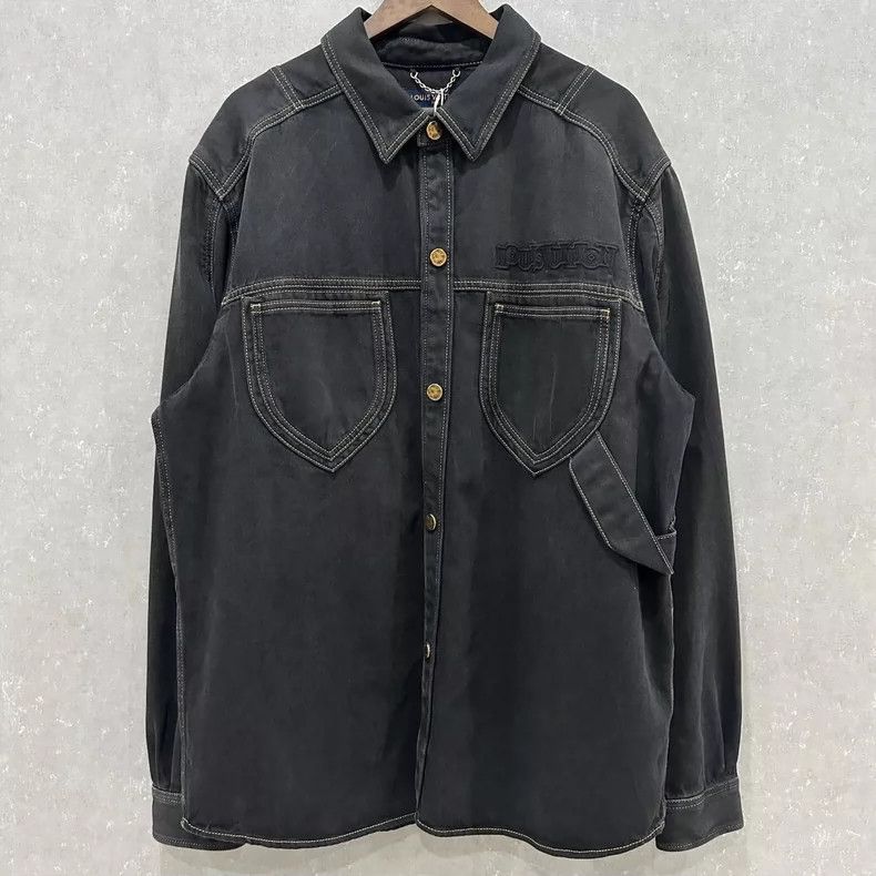 Louis Vuitton Louis Vuitton size 4l Solid color old long-sleeved denim lo Size US M / EU 48-50 / 2 - 1 Thumbnail