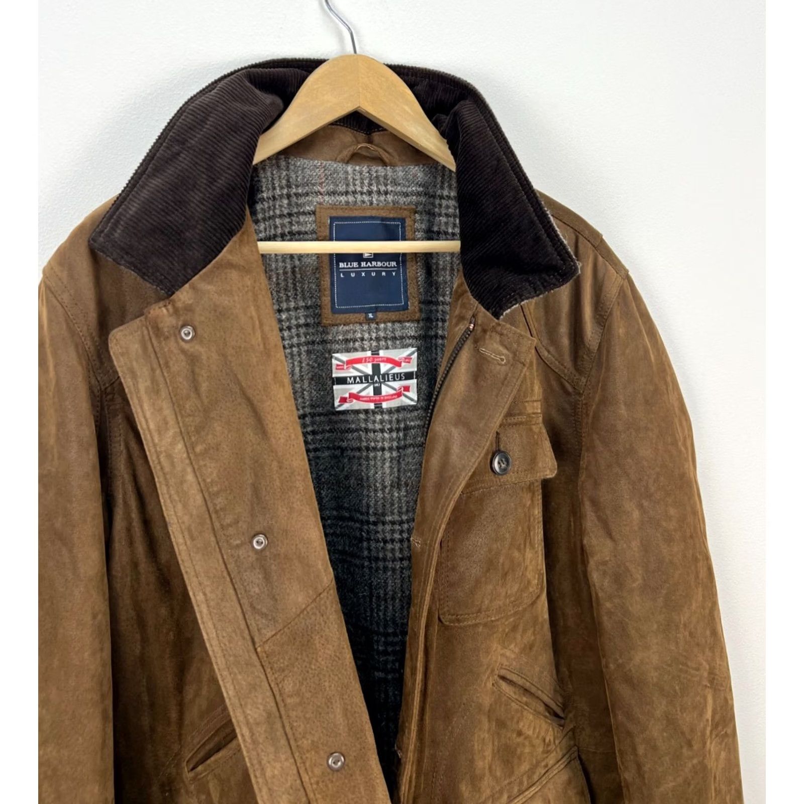 Vintage Blue Harbour Jacket Mens XL Suede with Wool Lining Brown HD 90s? Size US XL / EU 56 / 4 - 5 Thumbnail