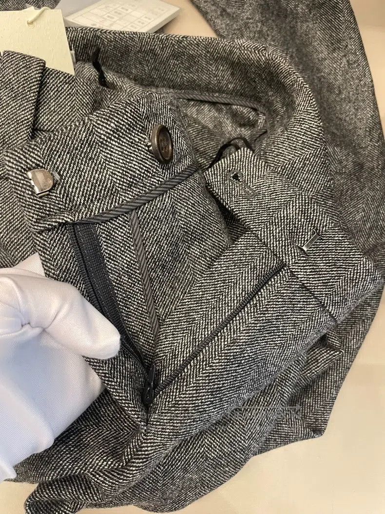 Brunello Cucinelli Brunello Cucinelli Dark Gray Wool Trousers Size 25" / US 0 / IT 36 - 9 Thumbnail