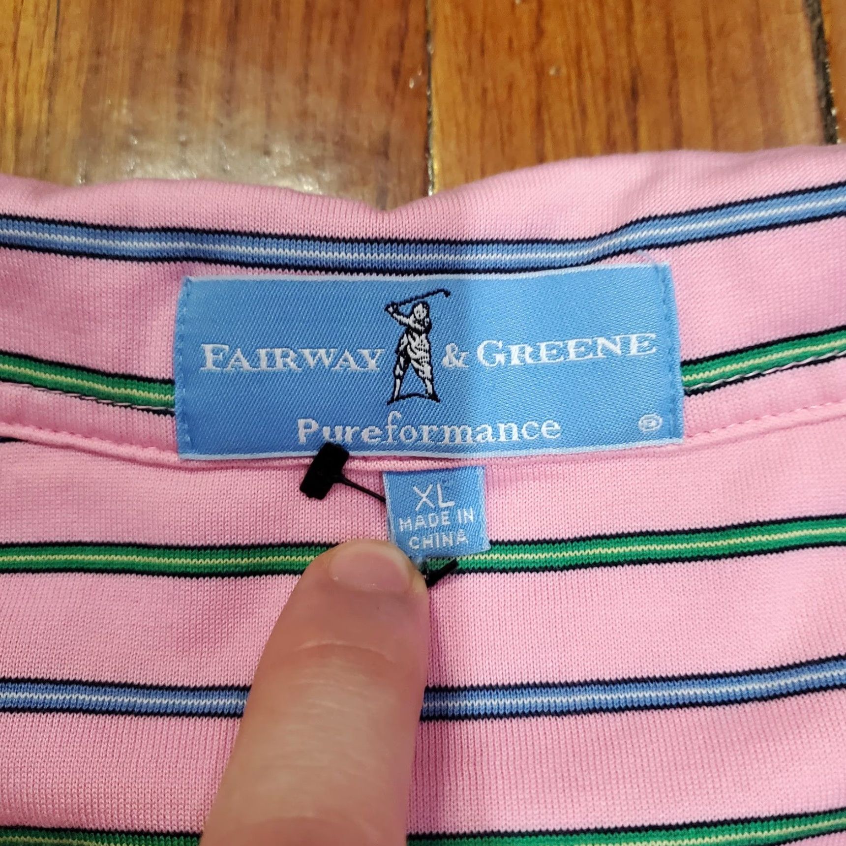 Vintage Fairway & Greene Polo Shirt Mens XL Pink Striped Doral Golf Pureformance Top Size US XL / EU 56 / 4 - 4 Thumbnail