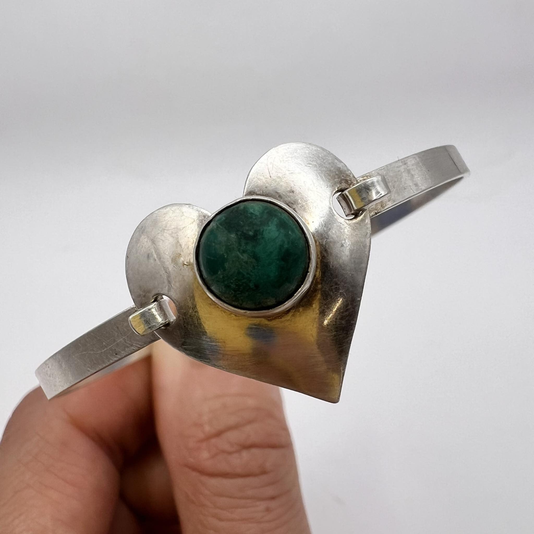 Sterling Silver Vintage Cuff Bracelet Sterling Silver 925 Turquoise 8gr Size ONE SIZE - 4 Thumbnail