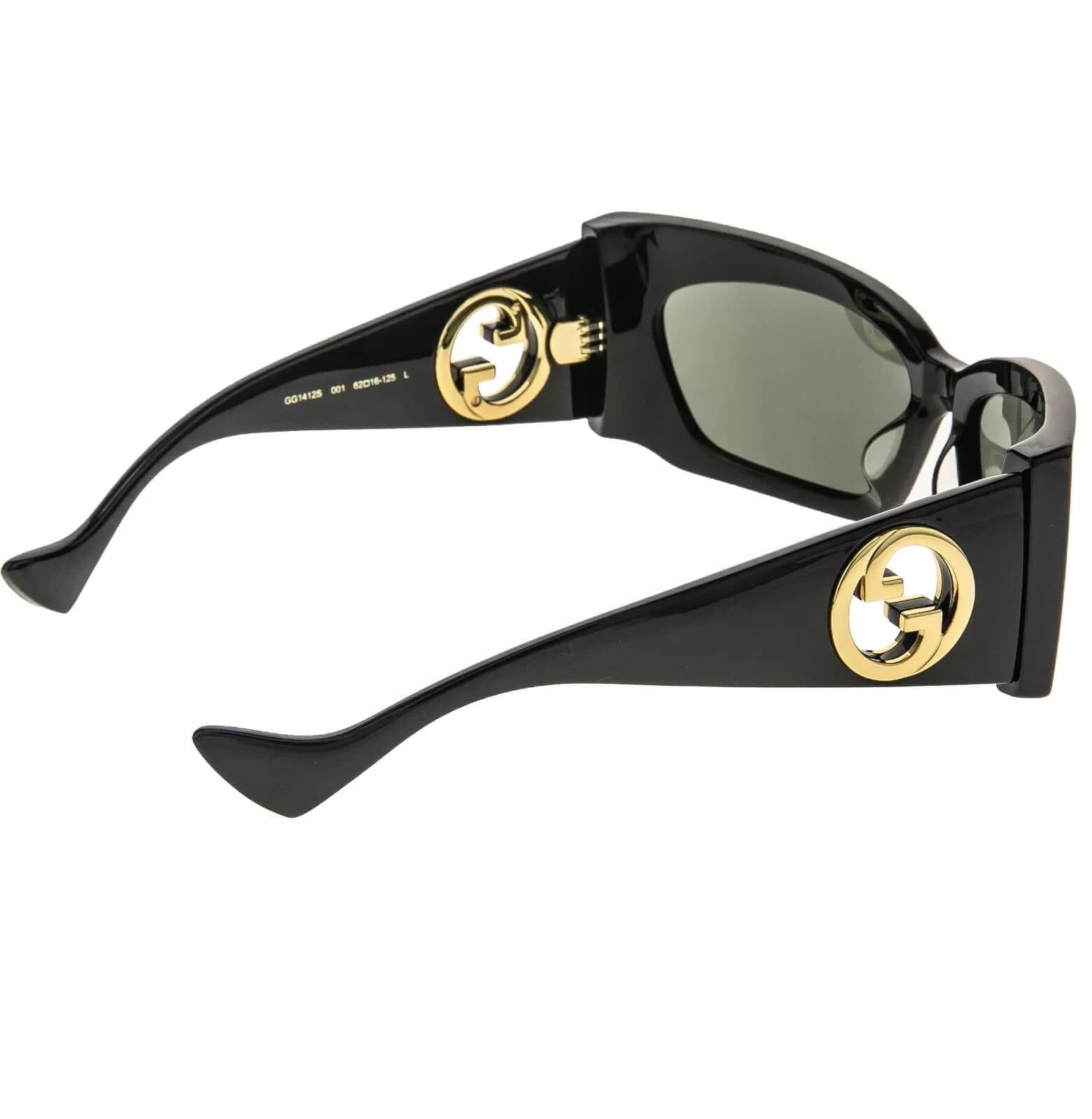 Gucci GUCCI 1412 Black Gold Logo Gg1412S Geometric Mask Wrap 001 Size ONE SIZE - 2 Thumbnail