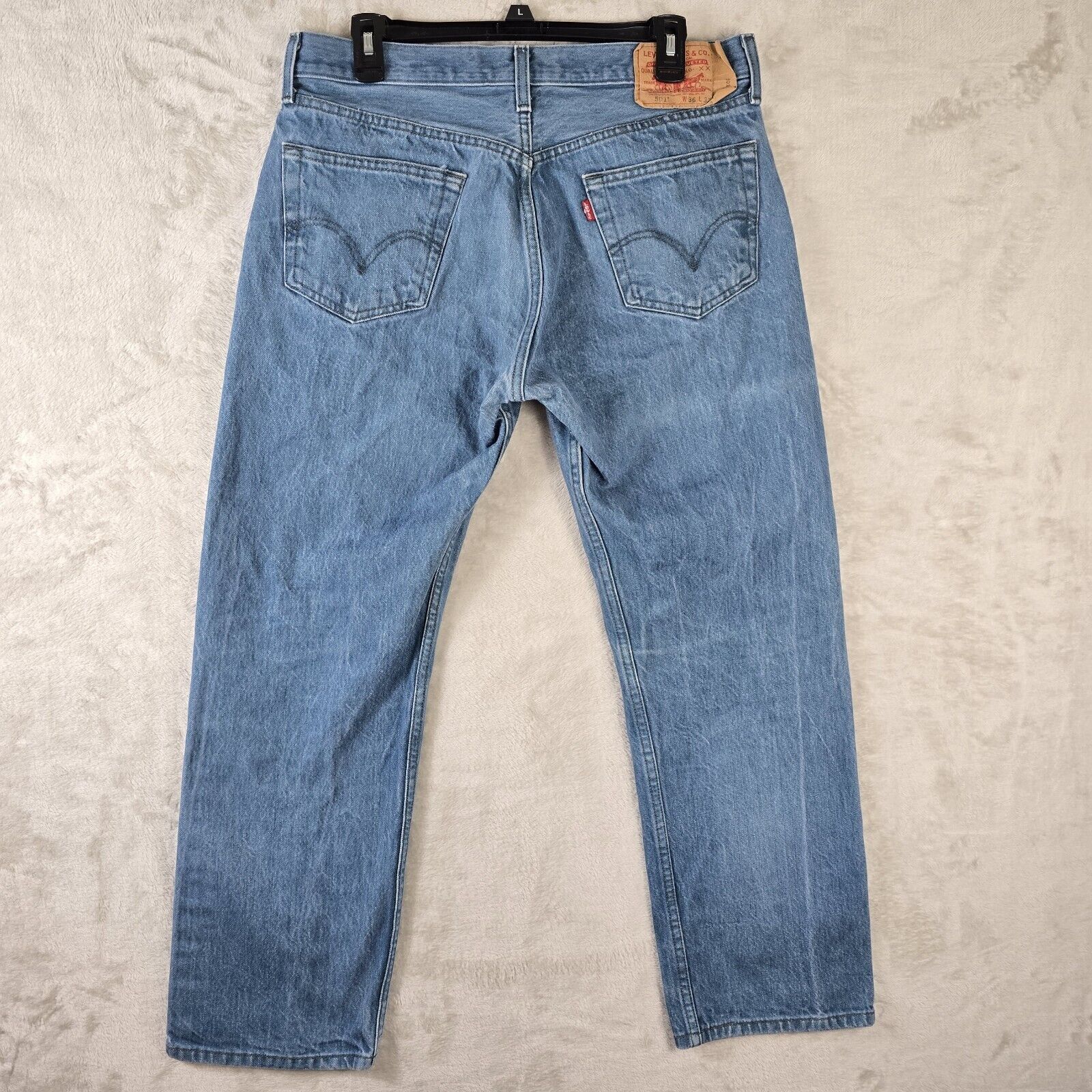 Levi's Levis 501 Denim Jeans Mens 36x32 Aqua Teal Blue (34x28) Size US 36 / EU 52 - 9 Thumbnail