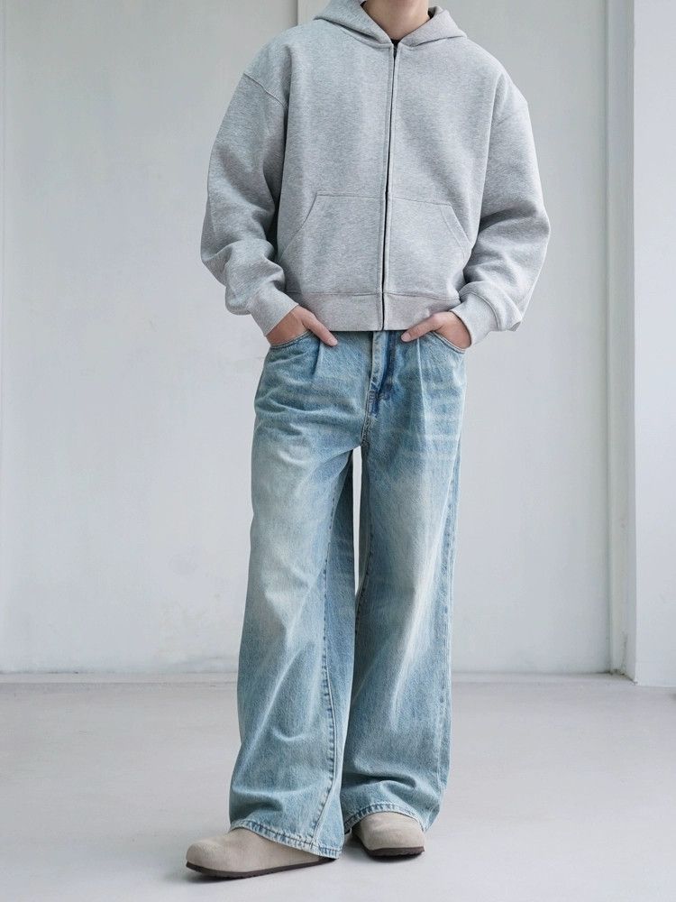Jean × Vintage washed faded baggy loose flared jeans Size US 28 / EU 44 - 2 Thumbnail