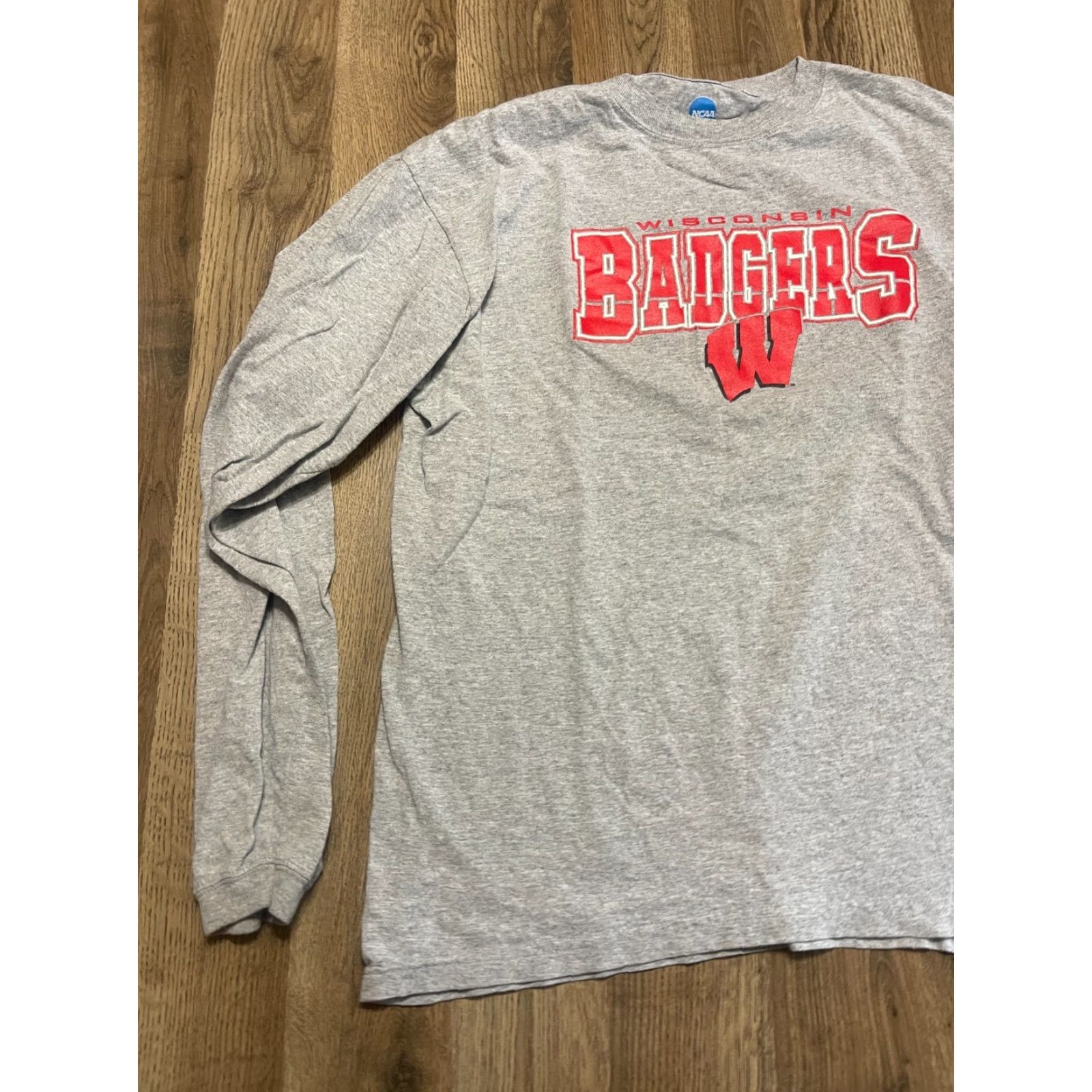 NCAA NCAA Shirt, Men’s XL, Gray, Long Sleeve, Wisconsin Badger, Crew Neck, Cotton, Machine Washable, Regular Fit, Solid, T-Shirt, Department: Men Size US XL / EU 56 / 4 - 3 Thumbnail