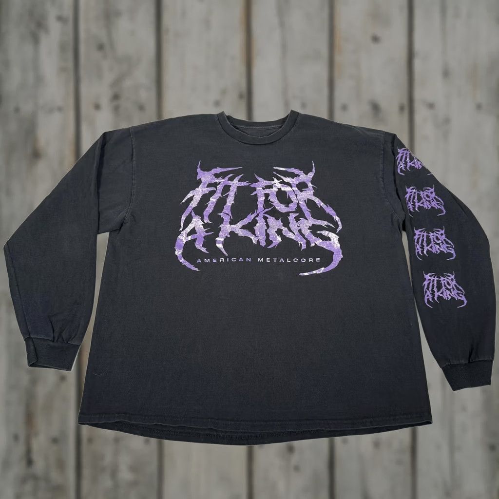 Vintage Fit For A King Shirt Mens XL Black Graphic Print Band Tee Tour Size US XL / EU 56 / 4 - 1 Thumbnail
