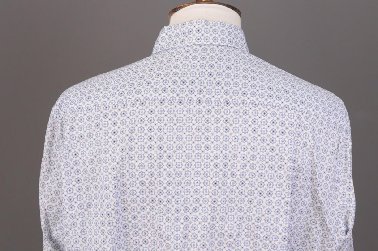 Designer Hackett London Slim Fit White Printed Shirt Size 2XL Size US XXL / EU 58 / 5 - 9 Thumbnail