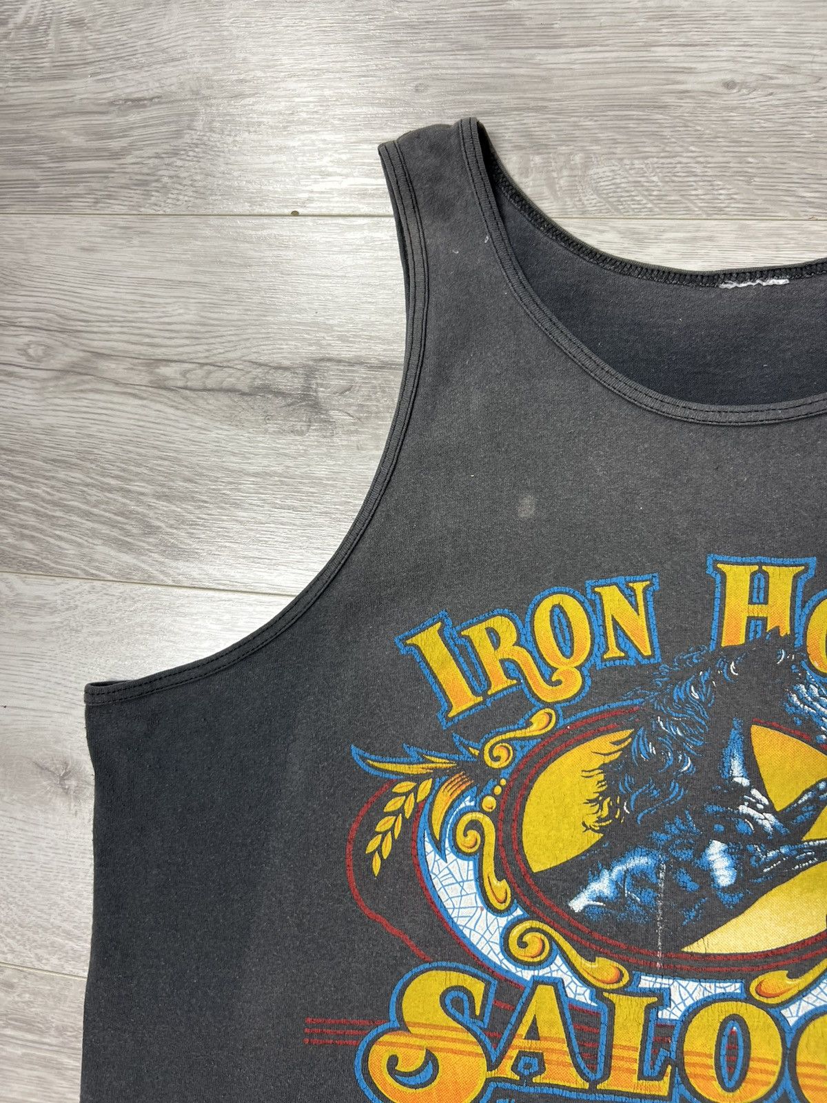 Harley Davidson Vintage Iron Horse Saloon Single Stitch Sleeveless Big Logo Size US XL / EU 56 / 4 - 8 Thumbnail