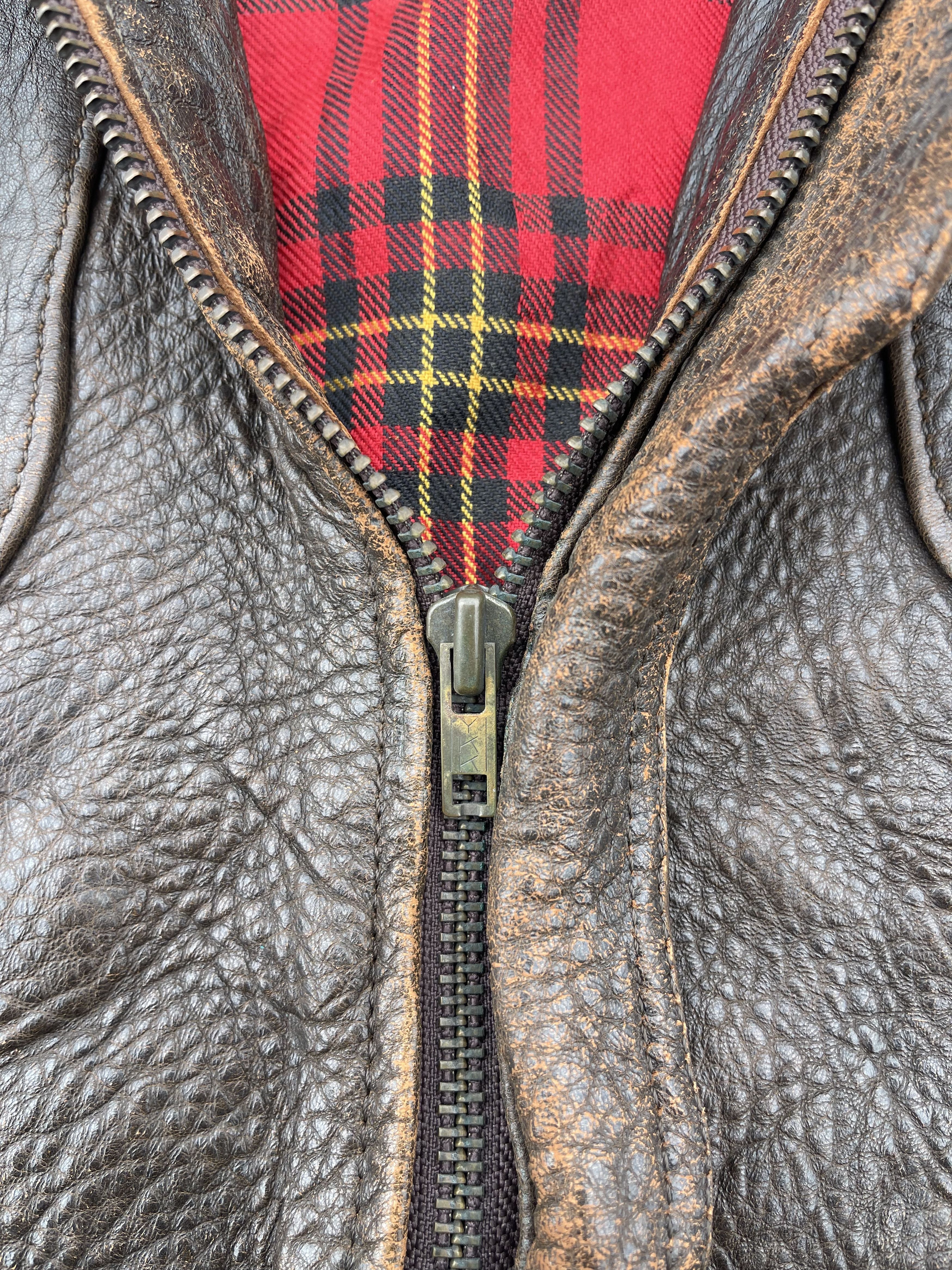 Benetton × United Colors Of Benetton Vtg Benetton Ultra Heavy Leather Jacket Size US XL / EU 56 / 4 - 6 Thumbnail