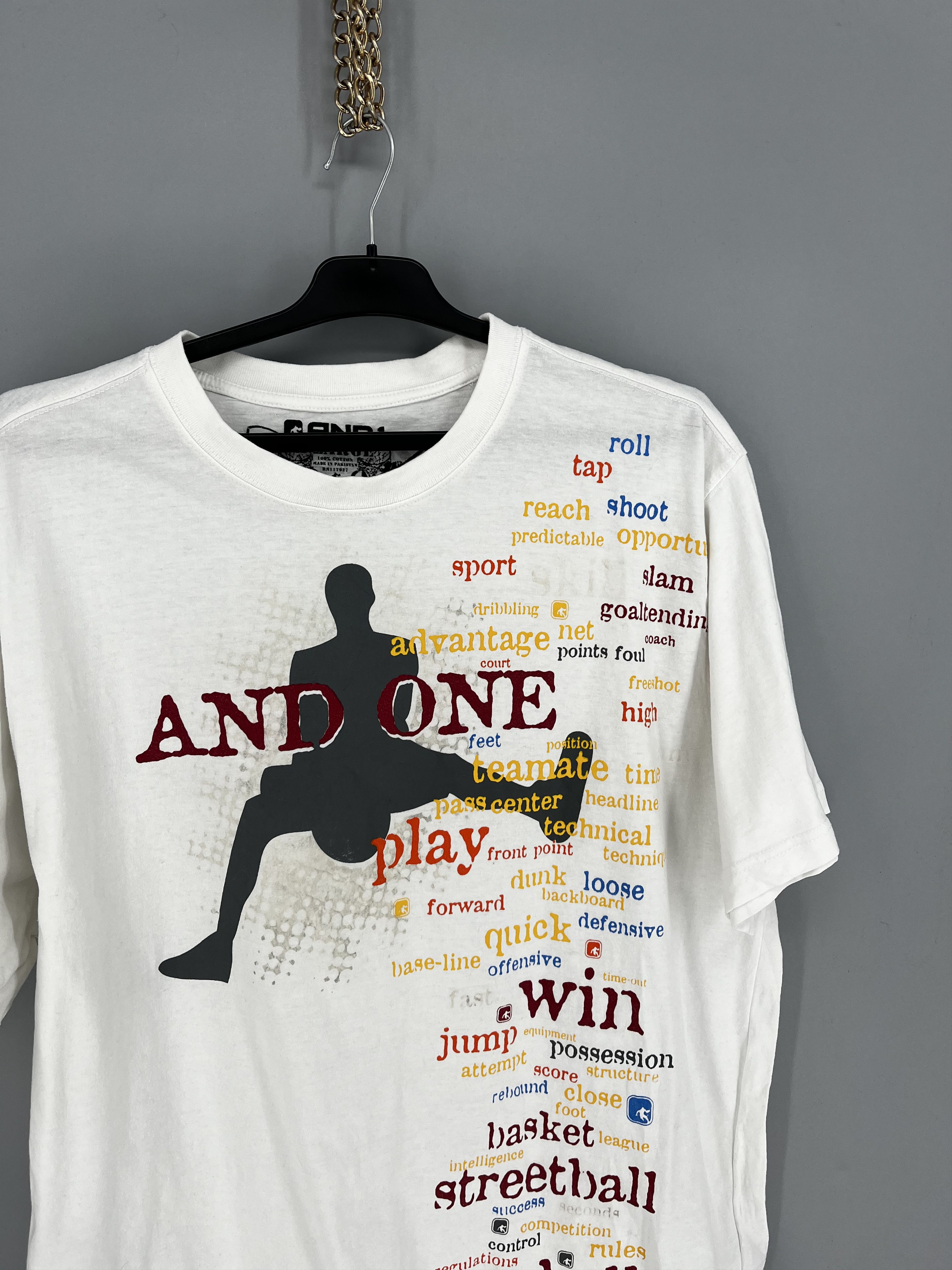 NBA And 1 One Basketball Graphic TShirt Men’s White Y2K 2000s Size US XL / EU 56 / 4 - 8 Thumbnail