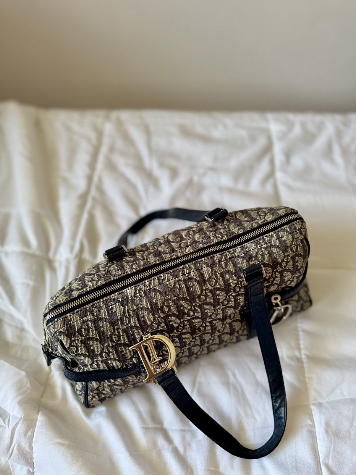 Christian Dior Monsieur × Dior × Vintage DIOR Navy Blue Diorissimo Trotter Charm Shoulder Duffle Bag Size ONE SIZE - 21 Thumbnail