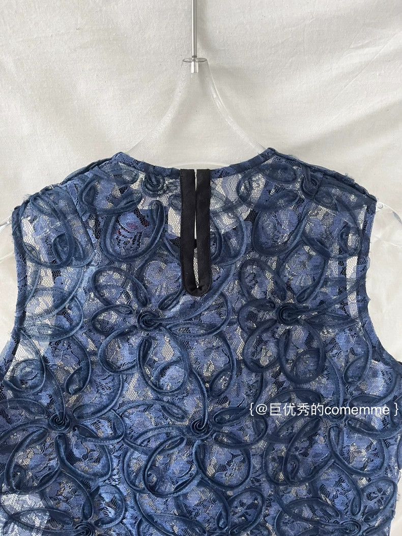 Comme Des Garcons Navy blue dark blue lace hollowed-out fl