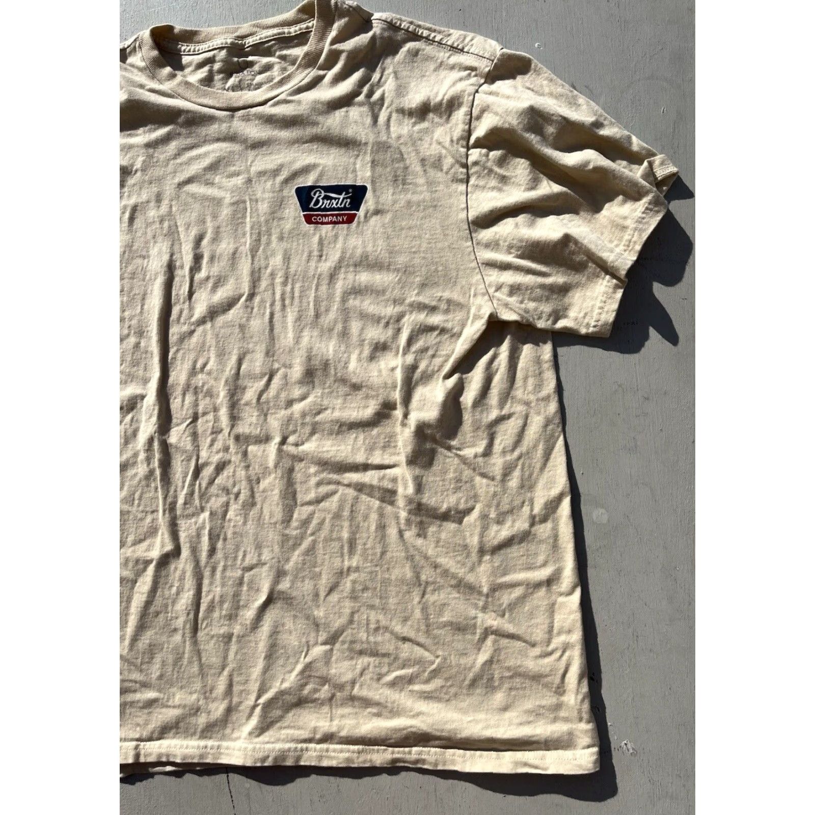 Brixton Men's Brixton T-Shirt Yellow Spell-Out XL Streetwear Logo Casual City Beach Surf Shirt Men Size US XL / EU 56 / 4 - 6 Thumbnail