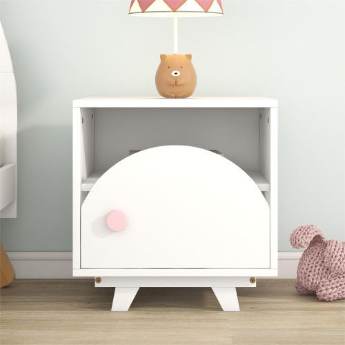 Designer × Homemade Wooden Nightstand with a Drawer and an Open Storage,End Tabl Size US L / EU 52-54 / 3 - 5 Thumbnail