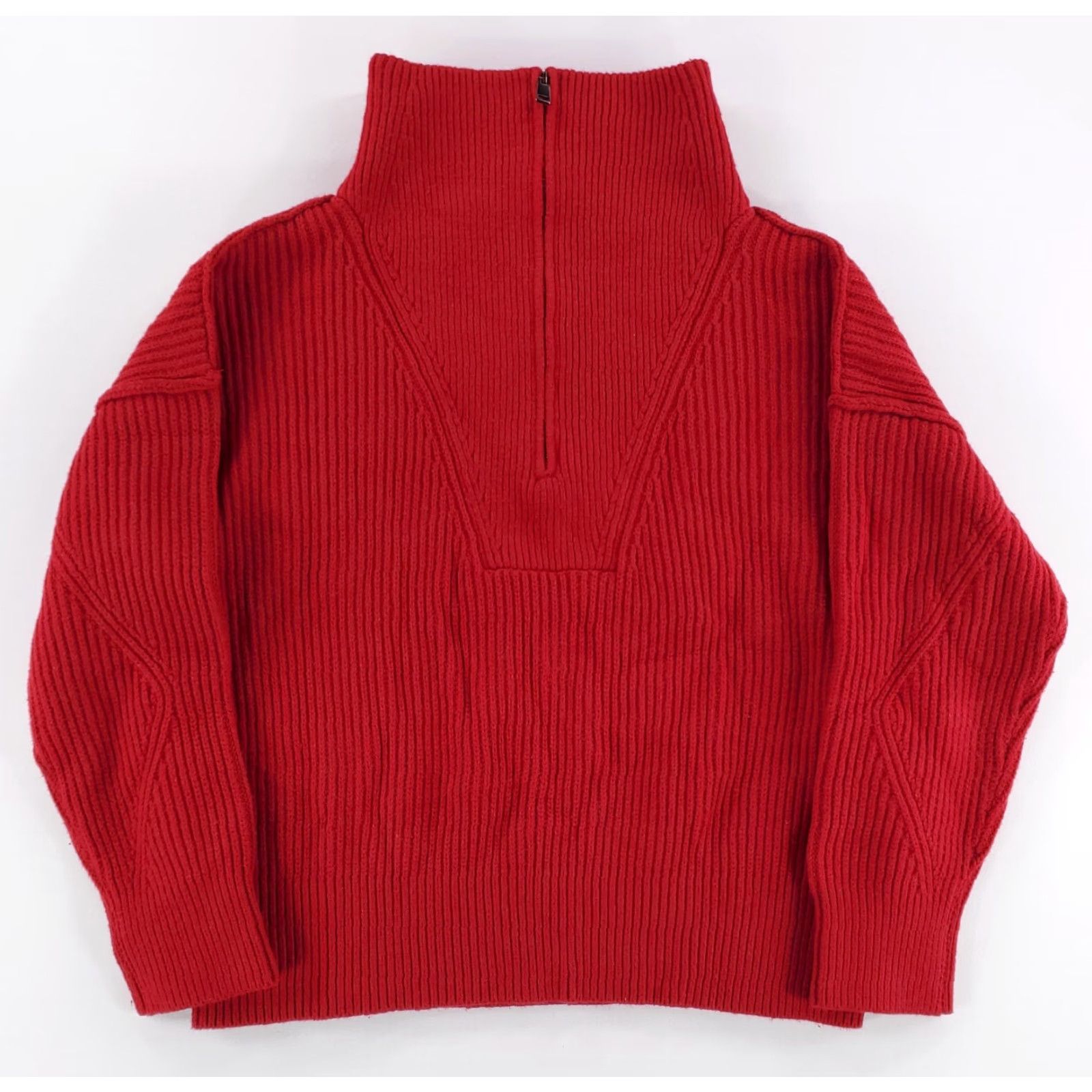 Banana Republic Banana Republic Sweater 1/4 Zip Red Ribbed Blend Long Sleeve Mens L Size US L / EU 52-54 / 3 - 2 Thumbnail