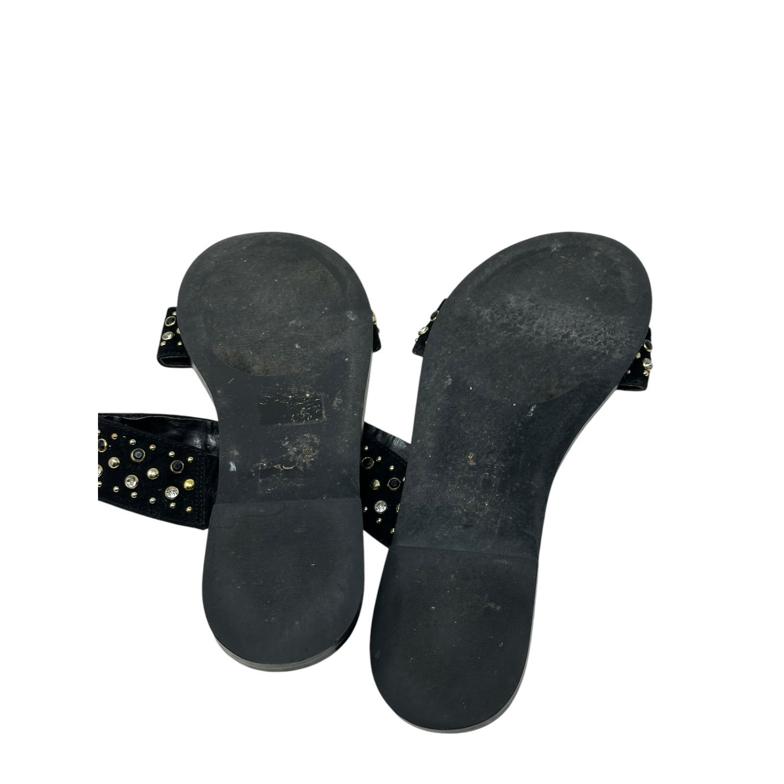 Express Express black faux suede studded flat sandals size 10 Size US 10 / IT 40 - 3 Thumbnail