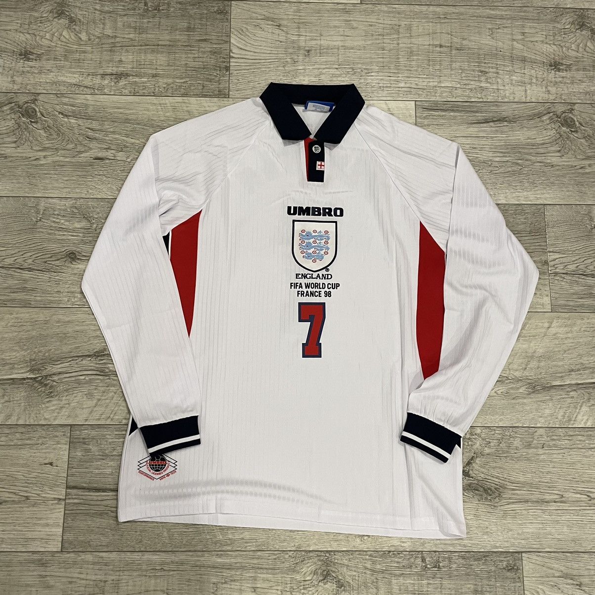 image of Fifa World Cup 90's Umbro England Beckham Goalkeeper Shirt Jersey, Men's (Size XL)