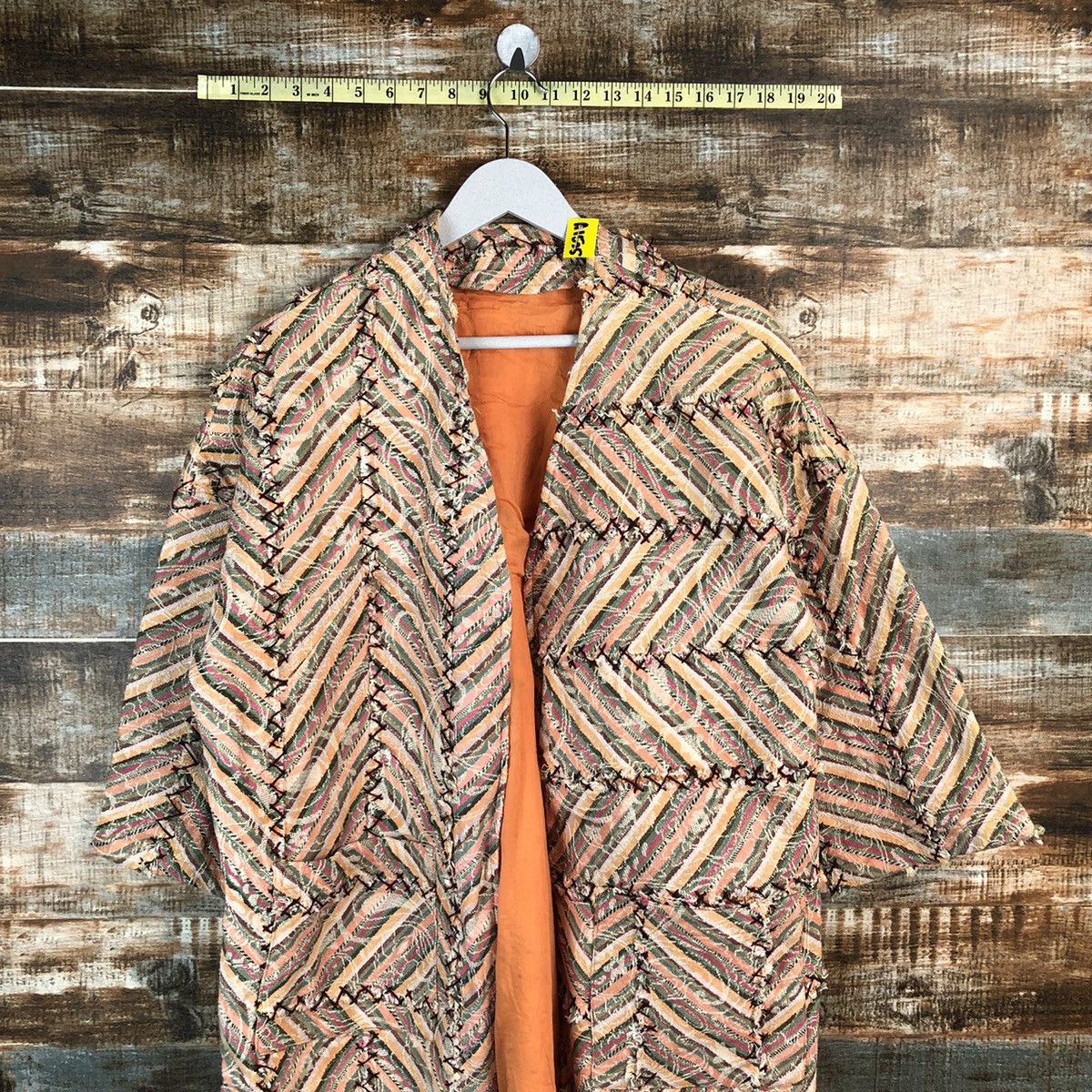 Homespun Knitwear Japan vintage patchwork sashiko kimono cardigan Knit #A1525 Size US XL / EU 56 / 4 - 2 Thumbnail