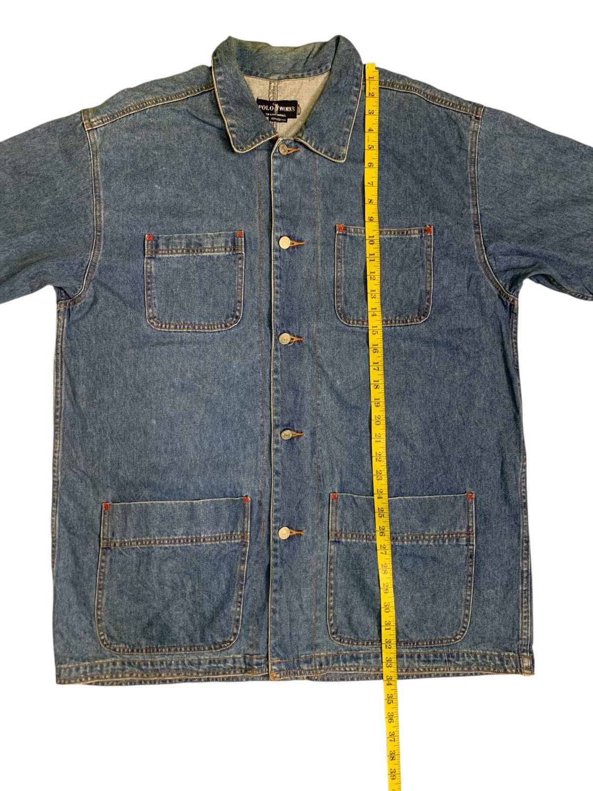 U.S. Polo Assn. Rare Vintage Polo Works Traditional Denim Chore Jacket Size US L / EU 52-54 / 3 - 8 Thumbnail