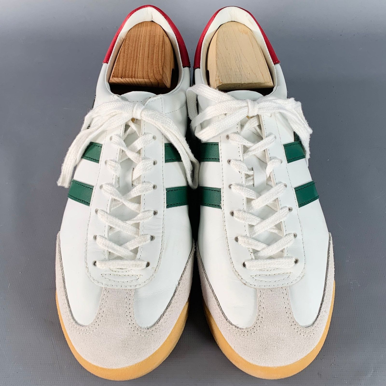 Gola GOLA Torpedo White Green Red Leather Suede Low Top Sneakers Size US 10 / EU 43 - 4 Thumbnail