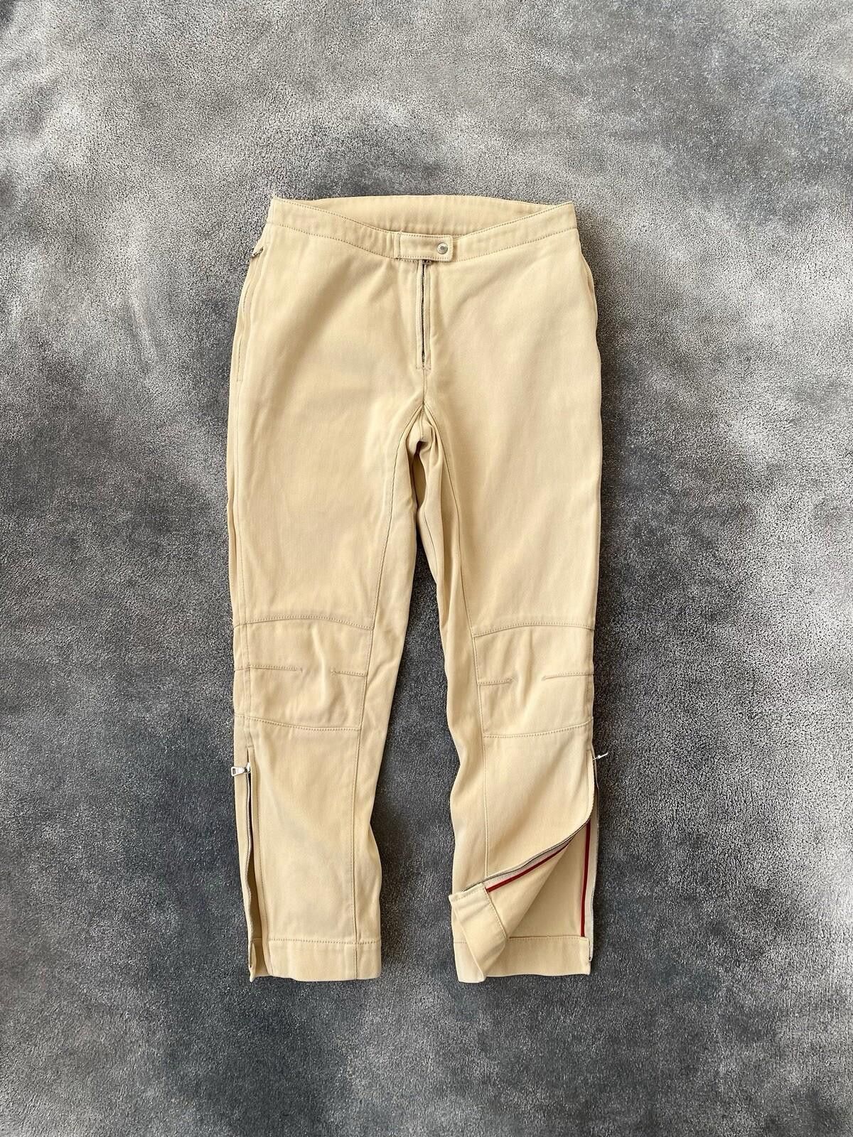 Prada 2000’s Prada Biker Casual Pants Vintage Women Cream 40 Size 40" / US 18 - 1 Thumbnail