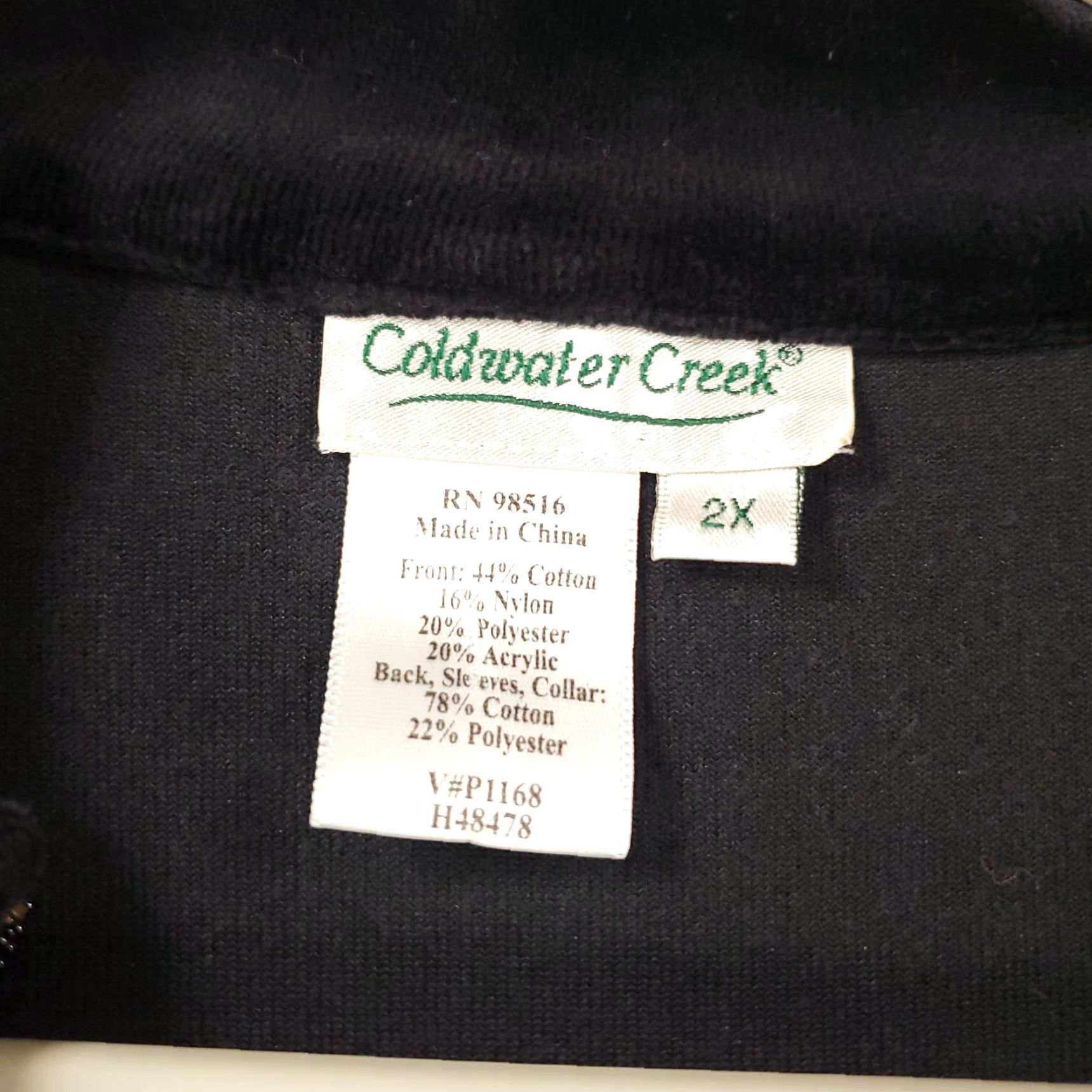 Coldwater Creek Coldwater Creek Velour Pants And Jacket Set Womens 2X Black Full Zip Textured Size 40" / US 18 - 7 Thumbnail
