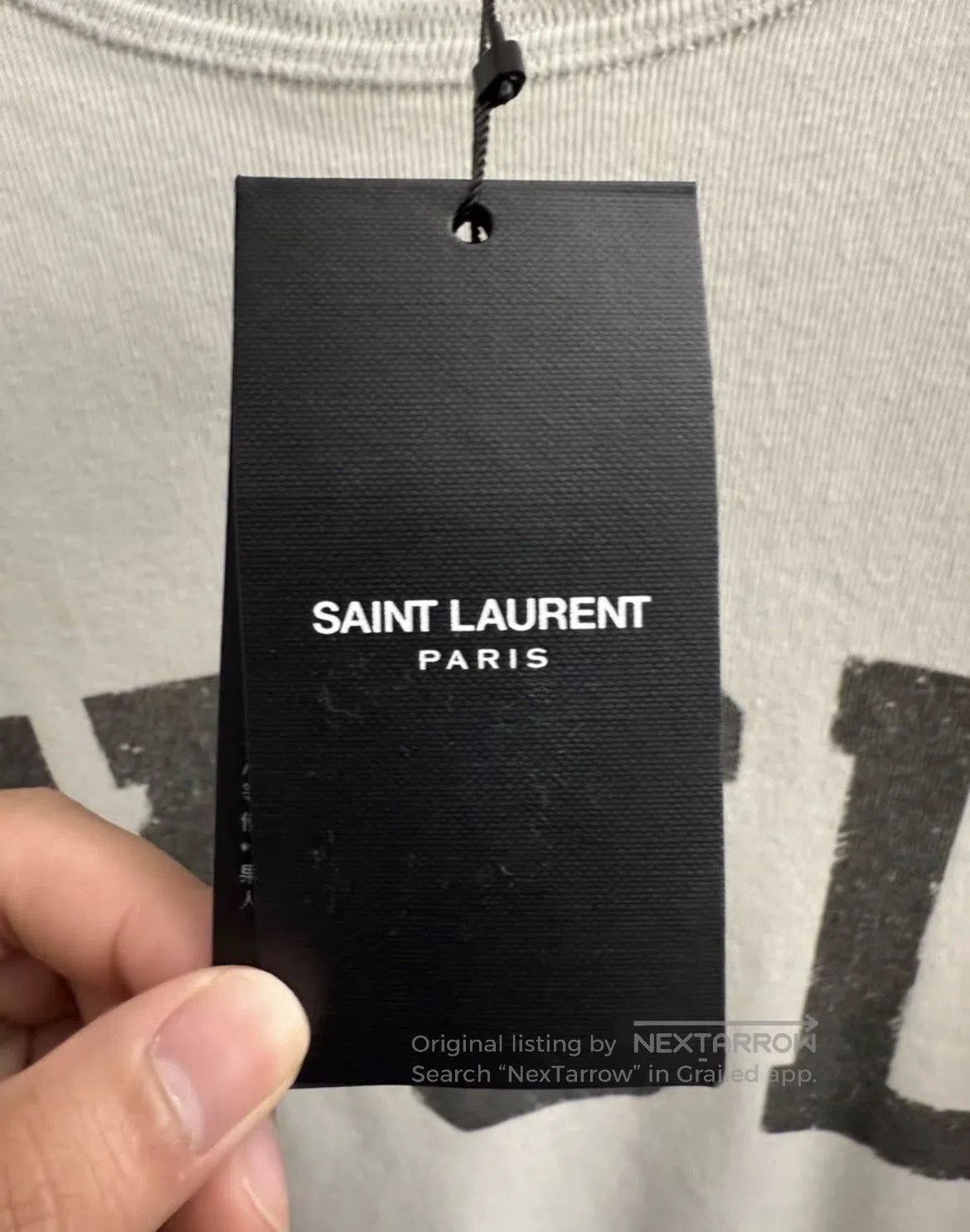 Saint Laurent Paris Saint Laurent YSL white letter Tshirt . Size US S / EU 44-46 / 1 - 6 Thumbnail