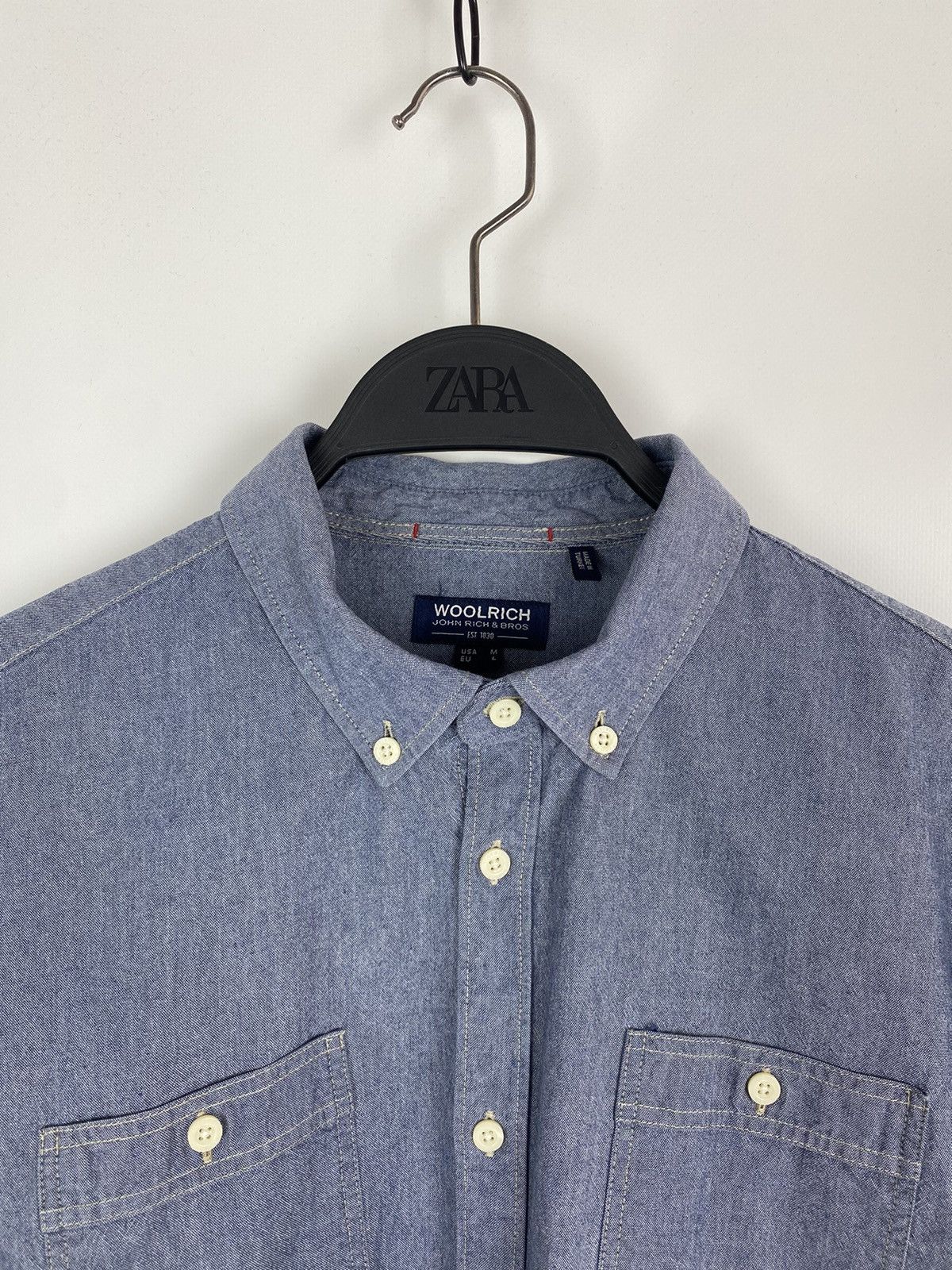 Woolrich Woolen Mills Woolrich Work Chambray 2 Pocket Button Up Shirt Size US M / EU 48-50 / 2 - 2 Thumbnail