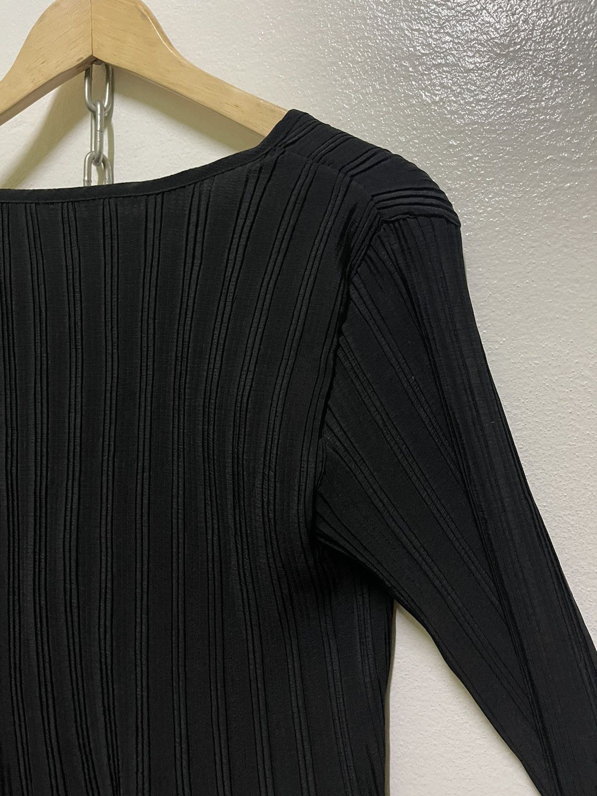 Japanese Brand Le Chic Pleated Cardigan Black M-L Size M / US 6-8 / IT 42-44 - 10 Thumbnail