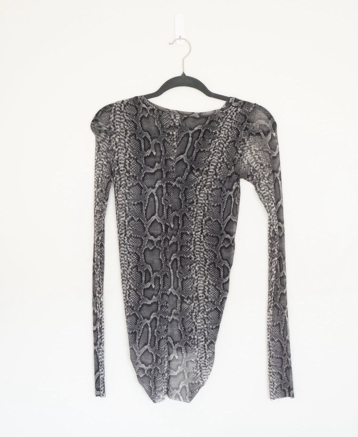 Jean Paul Gaultier Jean Paul Gaultier Grey Snake Print Mesh Top, Size M Size M / US 6-8 / IT 42-44 - 3 Thumbnail