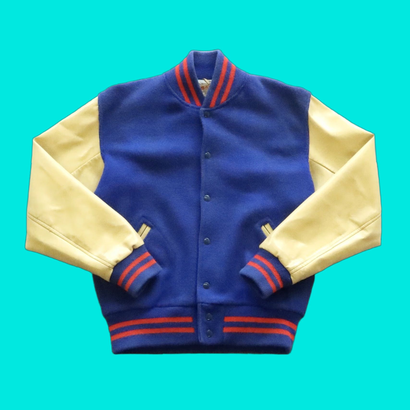Vintage VINTAGE Sandknit Varsity Jacket Mens Jacket 42 Blue 42 Wool USA Vintage Sandknit Varsity Jacket Size US XS / EU 42 / 0 - 1 Thumbnail