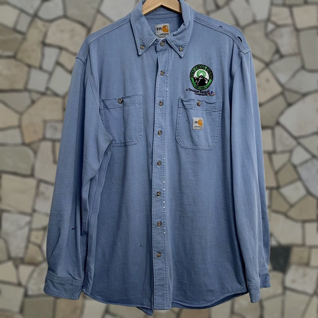 Carhartt Carhartt Button-Down Shirt Blue Long Sleeve Men L Button-Up Casual Workwear Shirt Size US L / EU 52-54 / 3 - 1 Thumbnail