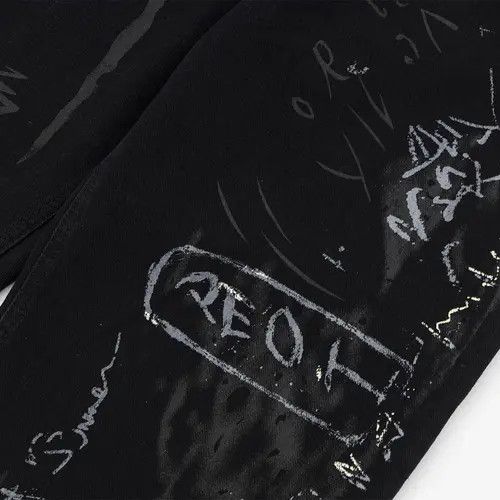 Jean Graffiti Letter Baggy Jeans Size US 33 - 3 Thumbnail