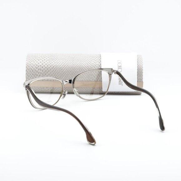 Jimmy Choo Jimmy Choo JC256 012R 00 Eyeglasses Brown/Silver 53mm Frame Size ONE SIZE - 10 Thumbnail