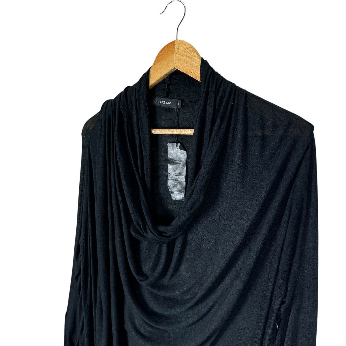 CIVARIZE ☀️CIVARIZE BLACK RAYON SPIRAL COLLAR CARDIGAN JACKET Size M / US 6-8 / IT 42-44 - 7 Thumbnail
