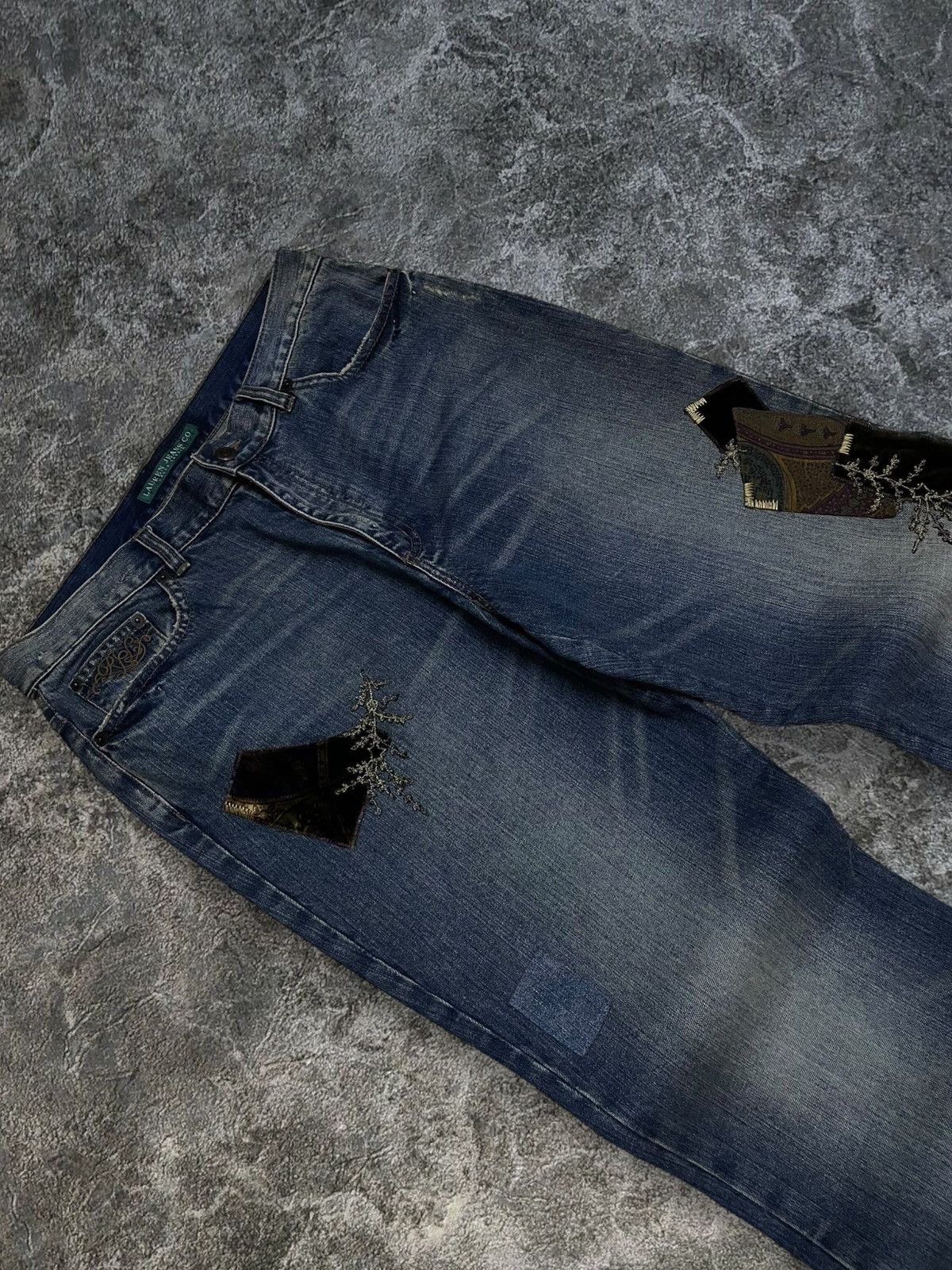 Designer × Polo Ralph Lauren × Vintage Vintage Designer Polo Ralph Lauren Flared Patchwork Jeans Size US 32 / EU 48 - 5 Thumbnail
