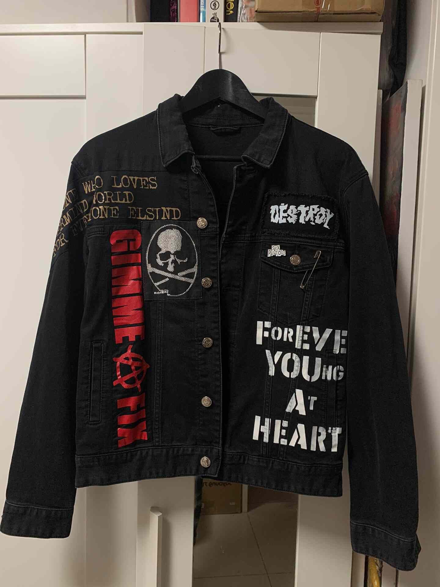 Vivienne Westwood Remake Punk Rock Studded Black Denim Jacket Size US M / EU 48-50 / 2 - 1 Thumbnail