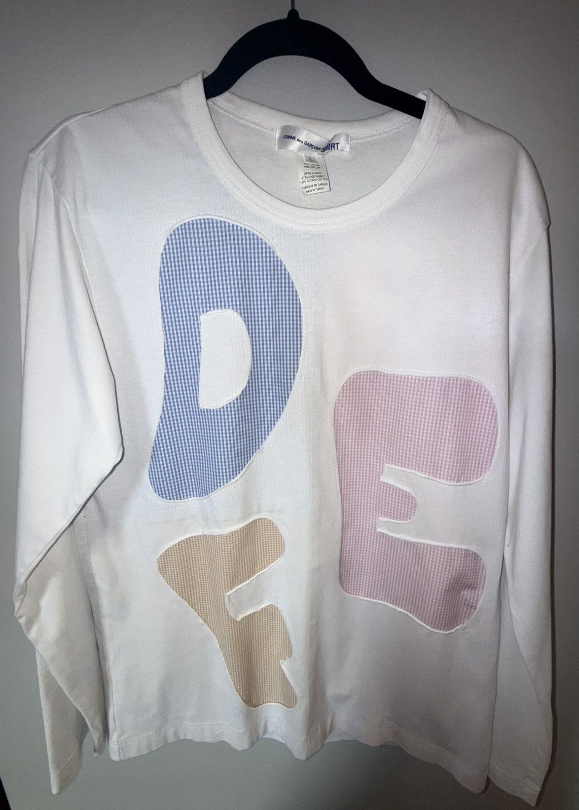Comme des Garcons DEF Letter Long-Sleeve T-Shirt 'White' Size US L / EU 52-54 / 3 - 1 Preview