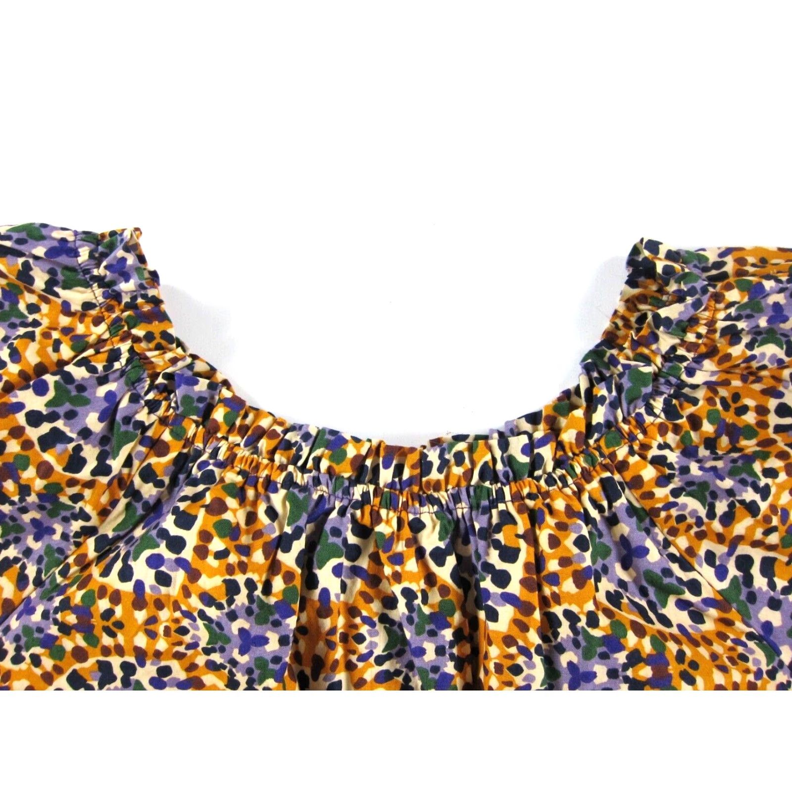 Vintage Jennifer & Grace Cotton Green Abstract Short Sleeve Crop Blouse L Womens Size L / US 10 / IT 46 - 4 Thumbnail