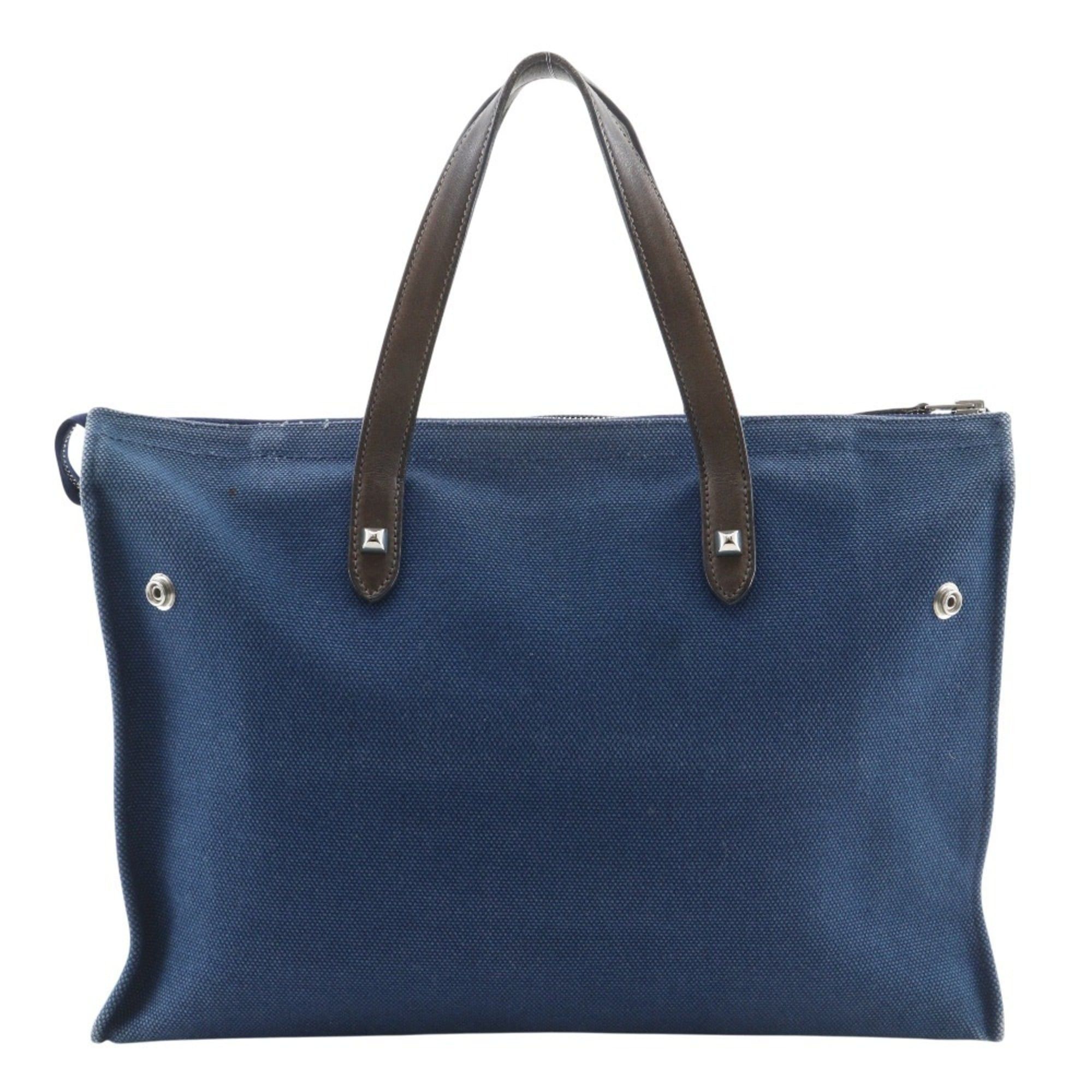 Hermes Hermes Cavasmira PM handbag, Medor hardware, canvas, 2008 model, navy blue, □L size, A4 zipper closure, unisex. Size ONE SIZE - 1 Thumbnail
