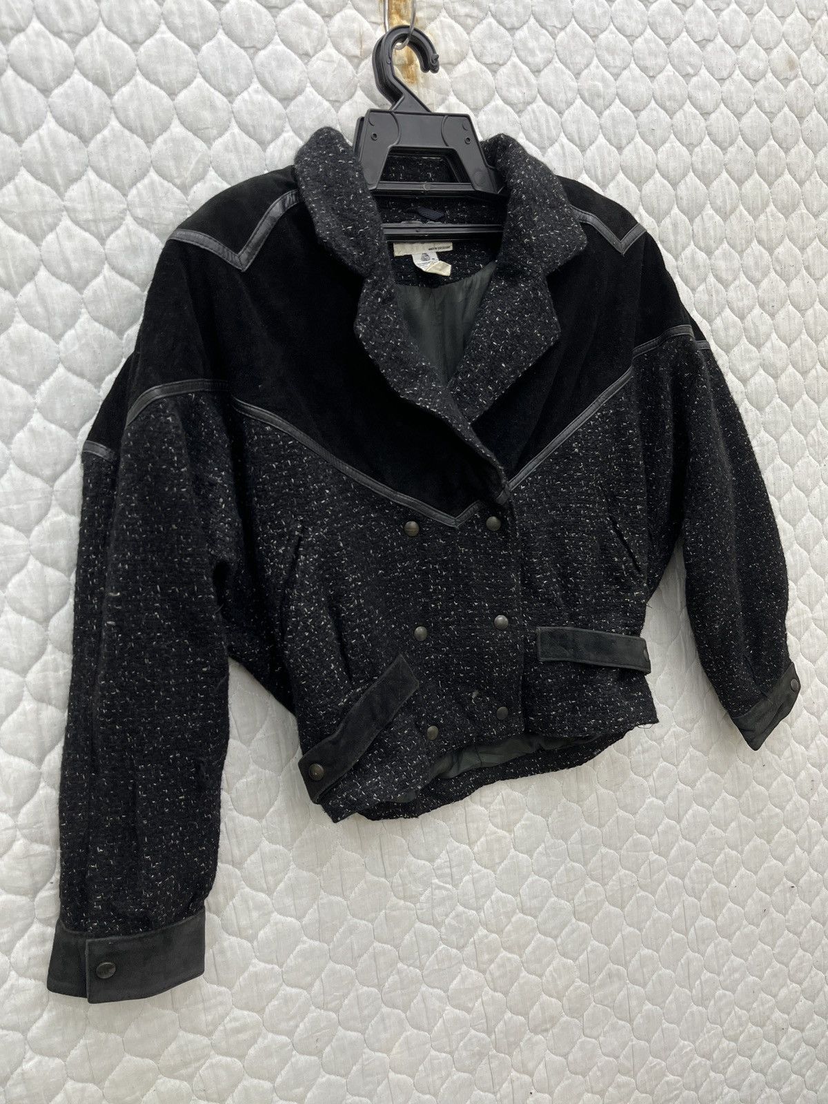 Hypebeast 💥💥💥STEALS DAVID BENJAMIN LEATHER WOOL BATWING JACKET Size S / US 4 / IT 40 - 2 Thumbnail