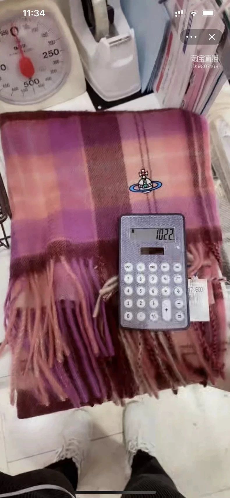 Vivienne Westwood Vivienne Westwood Classic Saturn wool scarf pink Size ONE SIZE - 7 Thumbnail
