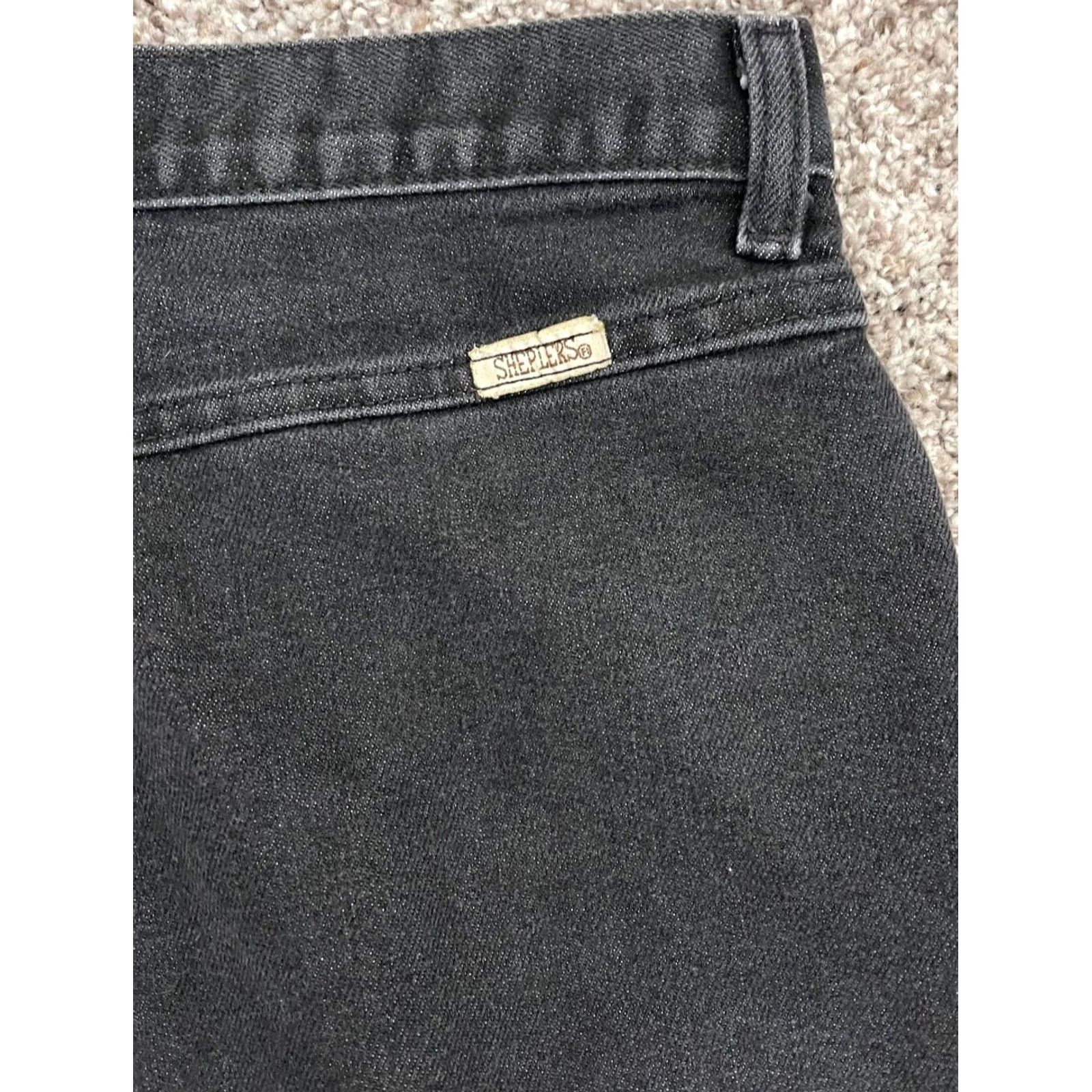 Vintage VTG Sheplers Jeans Women’s 14 Black High Waist Bareback Western Rodeo 30x29 Denim Cotton Blend 90s Cowboy Western Husky? Size 36" / US 14 / IT 50 - 3 Thumbnail