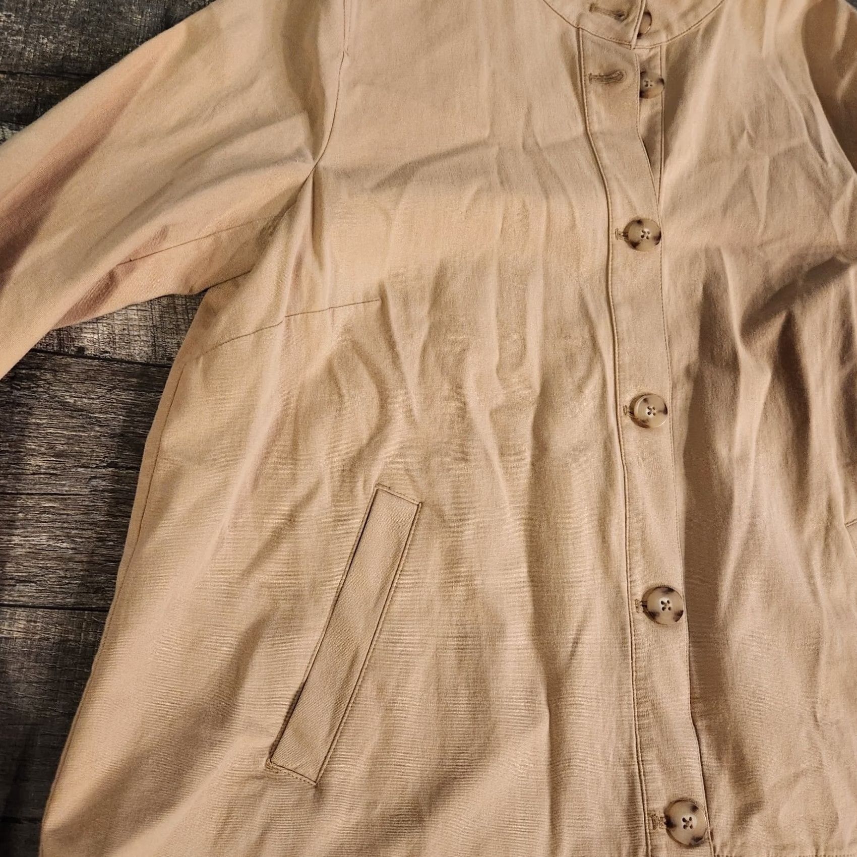 J. Jill J. Jill Jacket Womens Medium Tan Button Up Casual Mid Weight Jacket Coat Fall Size M / US 6-8 / IT 42-44 - 3 Thumbnail