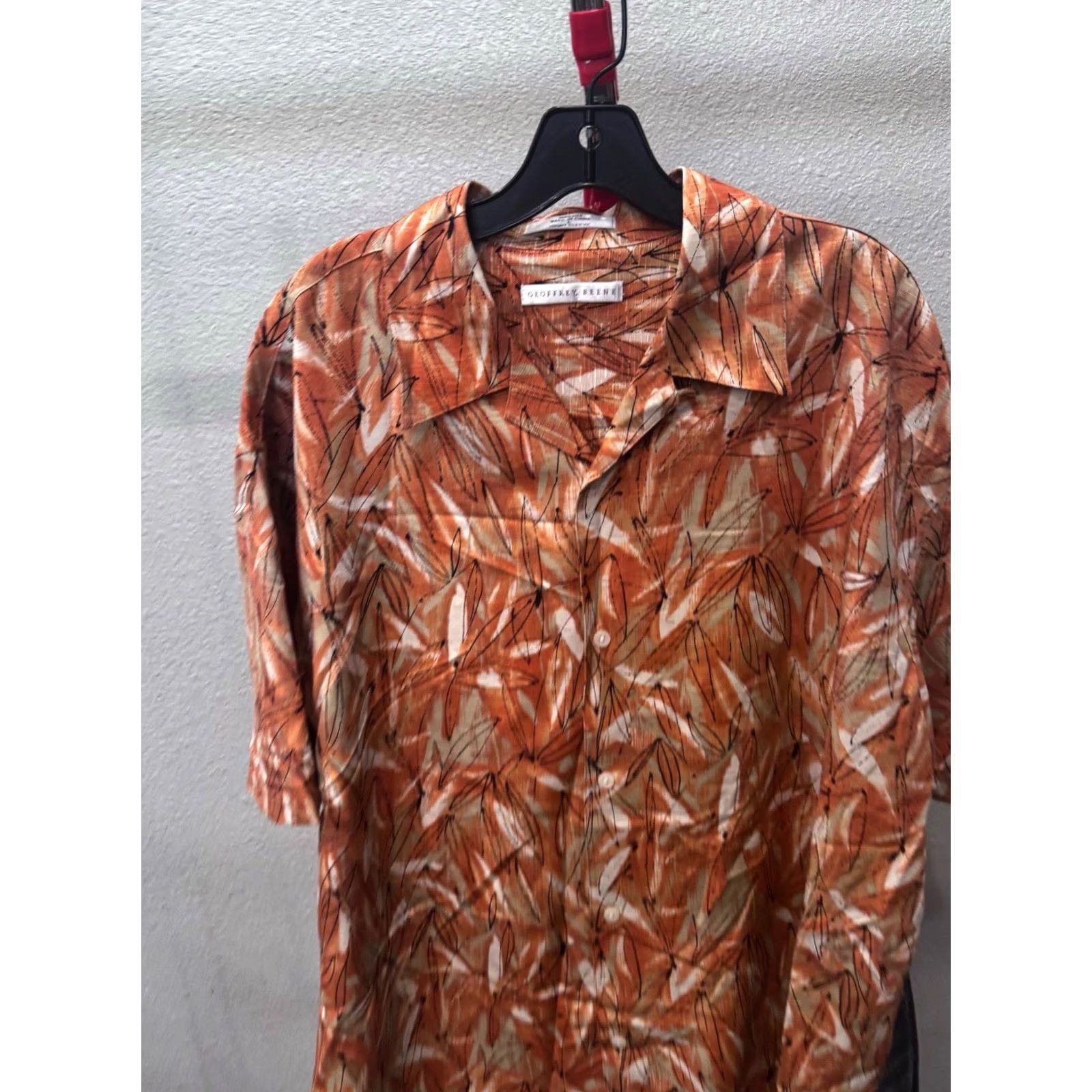 Geoffrey Beene Geoffrey Beene Shirt Large L Multicolor 100% Silk Pumpkin Floral SHORT SLEEVE BUTTON UP Mens Size US L / EU 52-54 / 3 - 3 Thumbnail