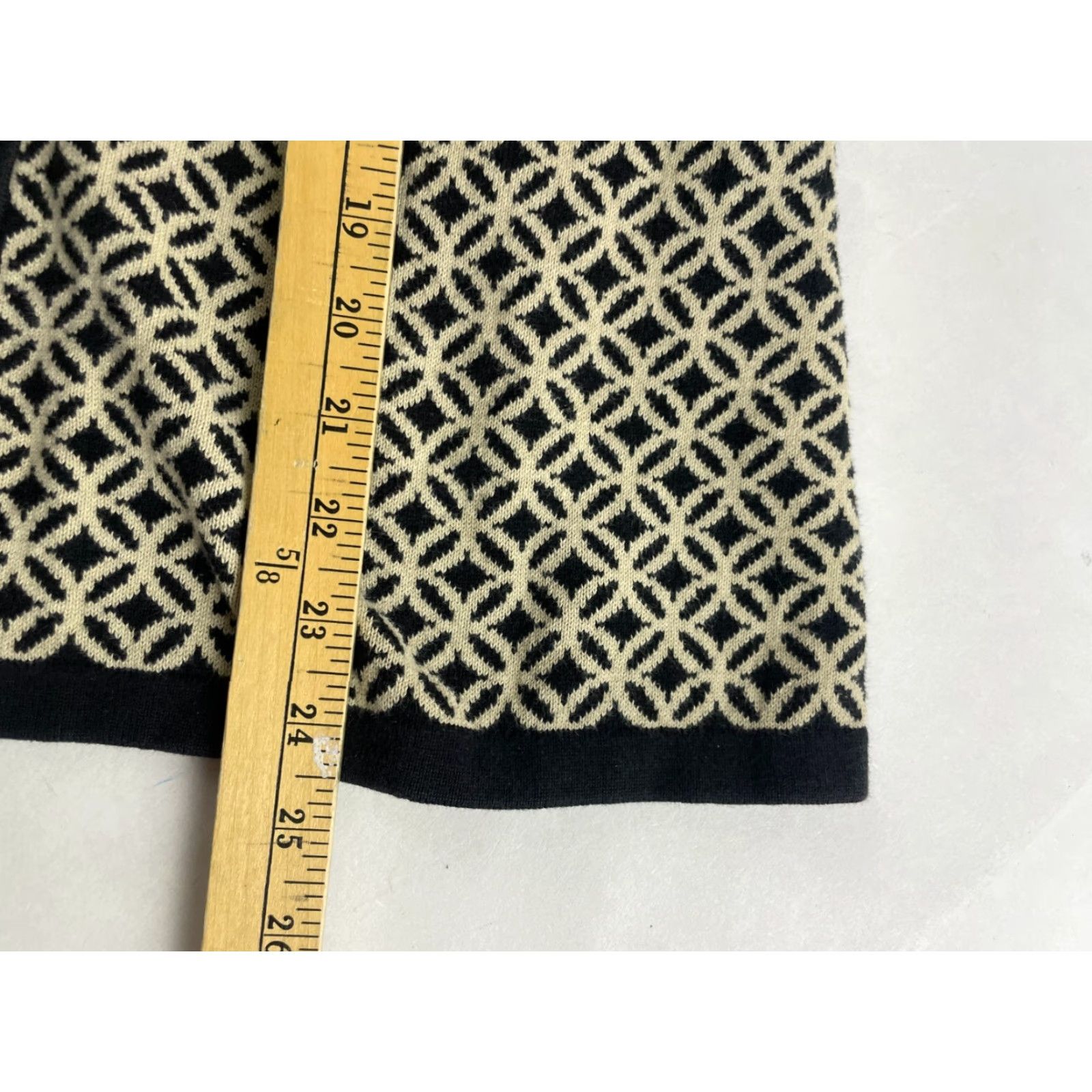 Vintage Christopher & Banks Sweater Cardigan Women's L Black Tan Striped Long Sleeve Size L / US 10 / IT 46 - 4 Thumbnail